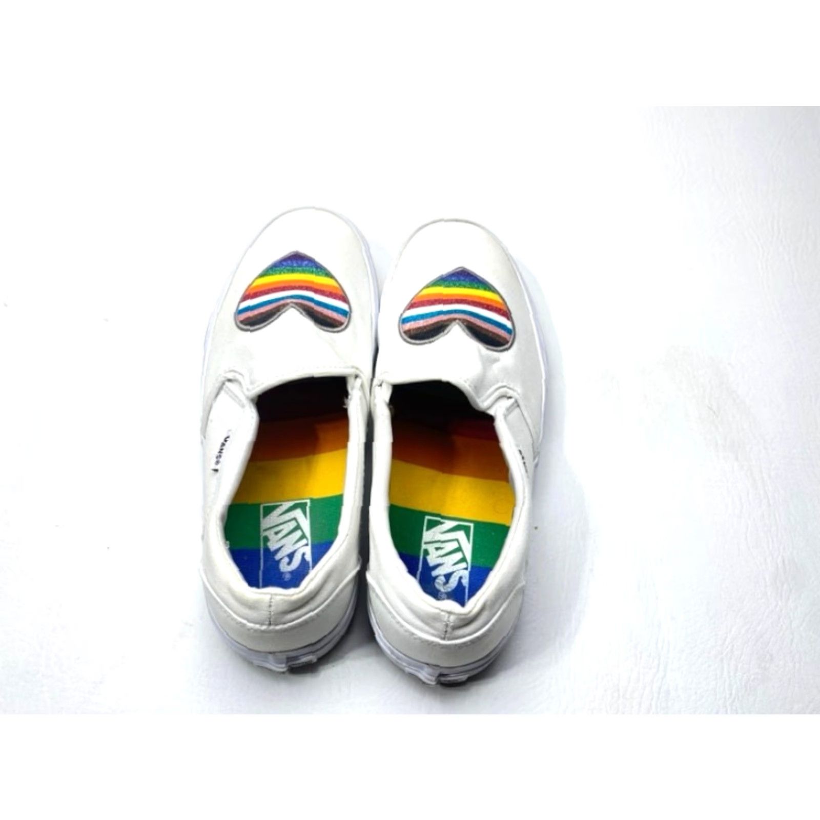 Vans Vans Asher Pride Womens Size 9.5 Rainbow Glitter Heart Slip On Low Top Sneakers Size M / US 6-8 / IT 42-44 - 5 Thumbnail