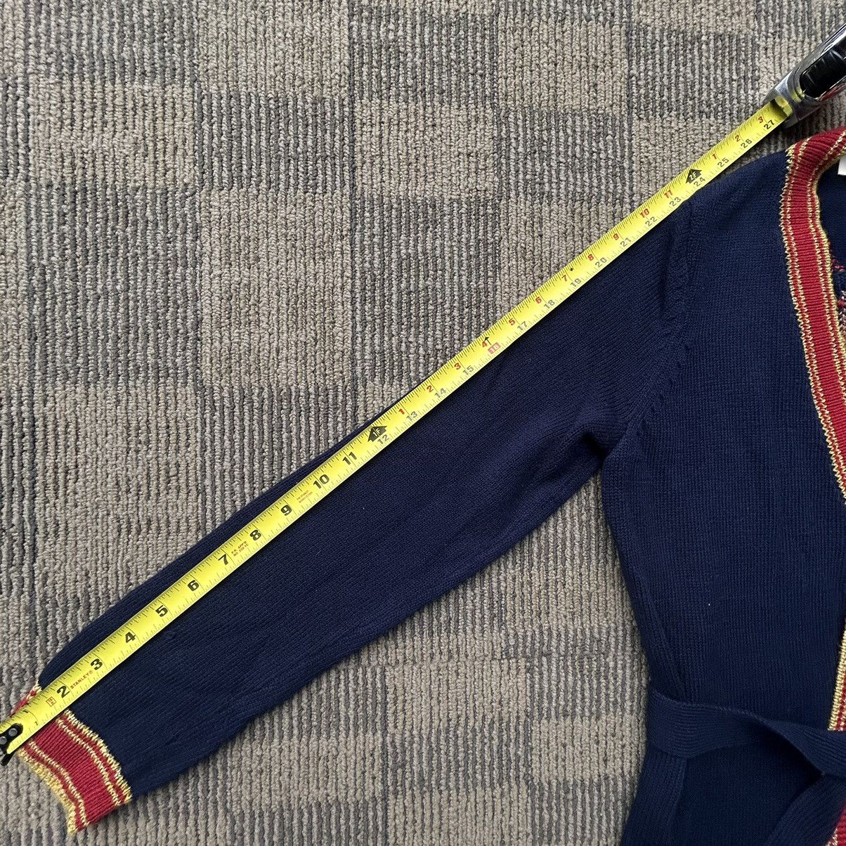 L'AGENCE L’Agence Lorie Coiled Snake Roses Intarsia Navy Cardigan Size S / US 4 / IT 40 - 7 Thumbnail