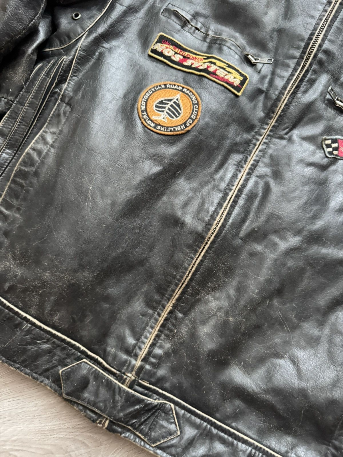 Vintage Vintage Hell Fire Moto Racing Leather Jacket Size US XL / EU 56 / 4 - 5 Thumbnail