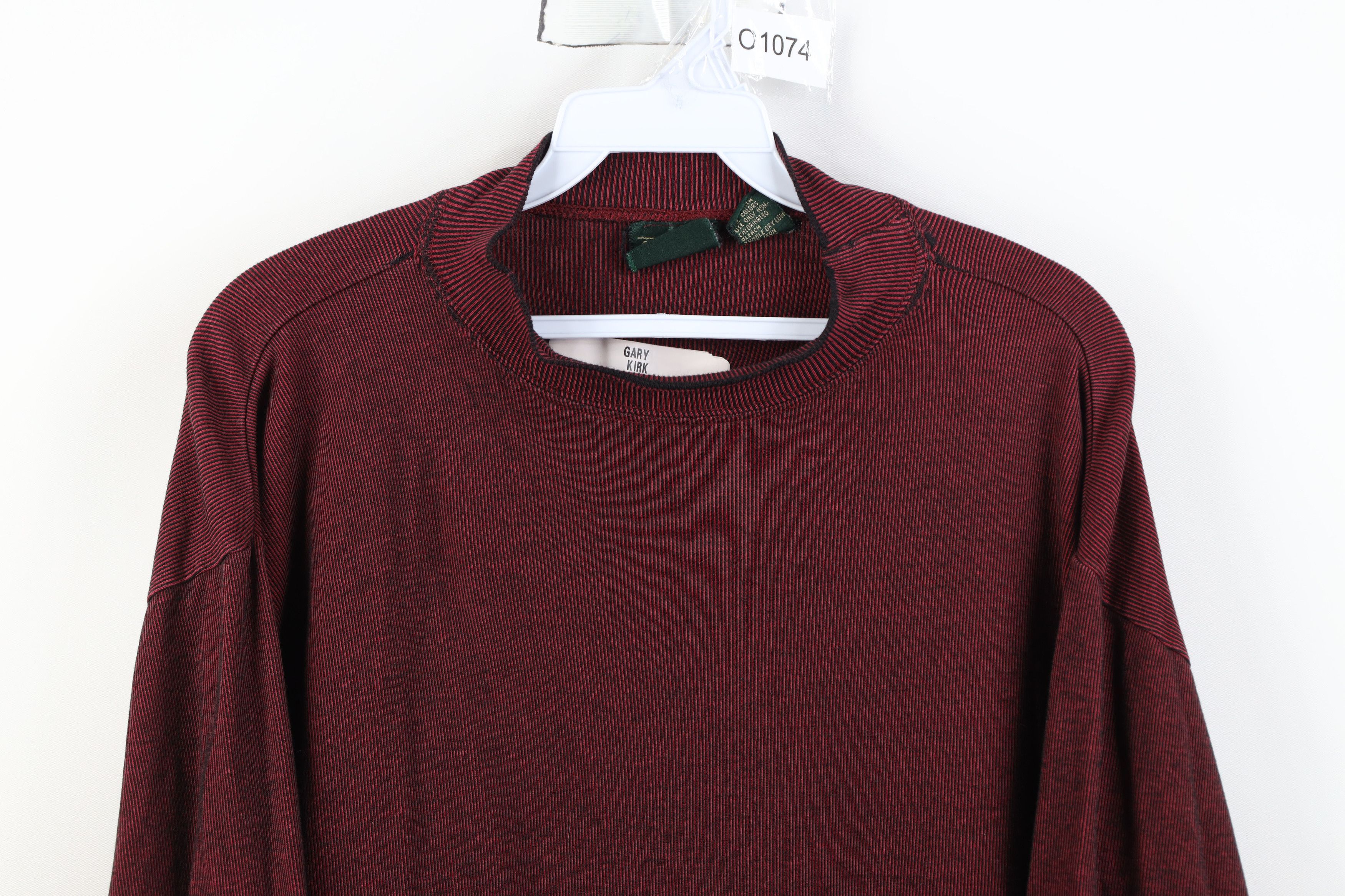 Vintage Vintage 90s Streetwear Ribbed Knit Mock Neck T-Shirt Red Size US M / EU 48-50 / 2 - 2 Thumbnail