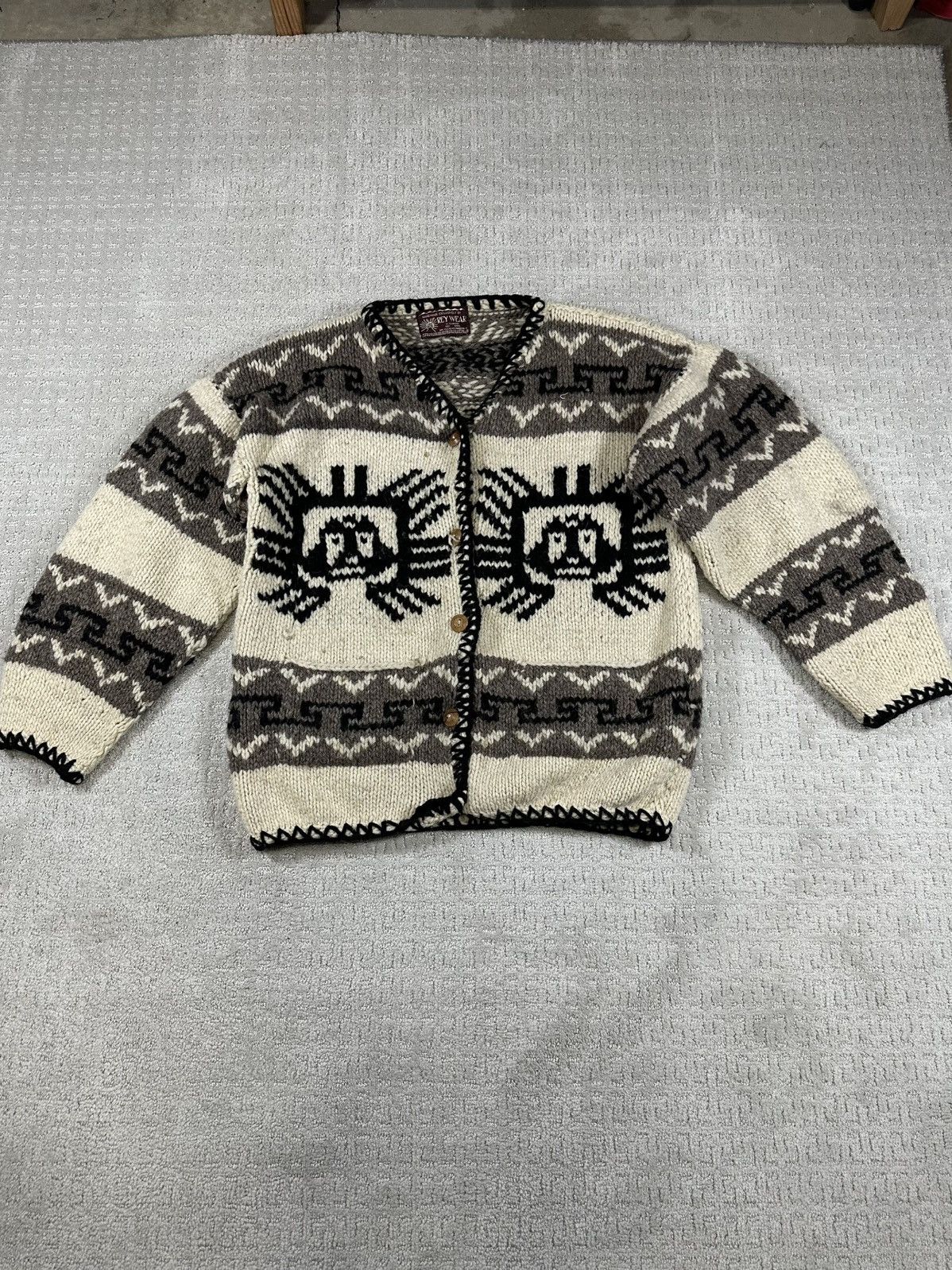 Vintage 60’s/70’s Cowichan Wool Pattern Sweater Size US L / EU 52-54 / 3 - 1 Thumbnail