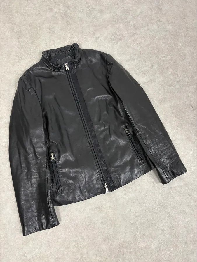 Prada AW1999 Prada Black Minimalist Biker Leather Jacket Size M / US 6-8 / IT 42-44 - 4 Thumbnail