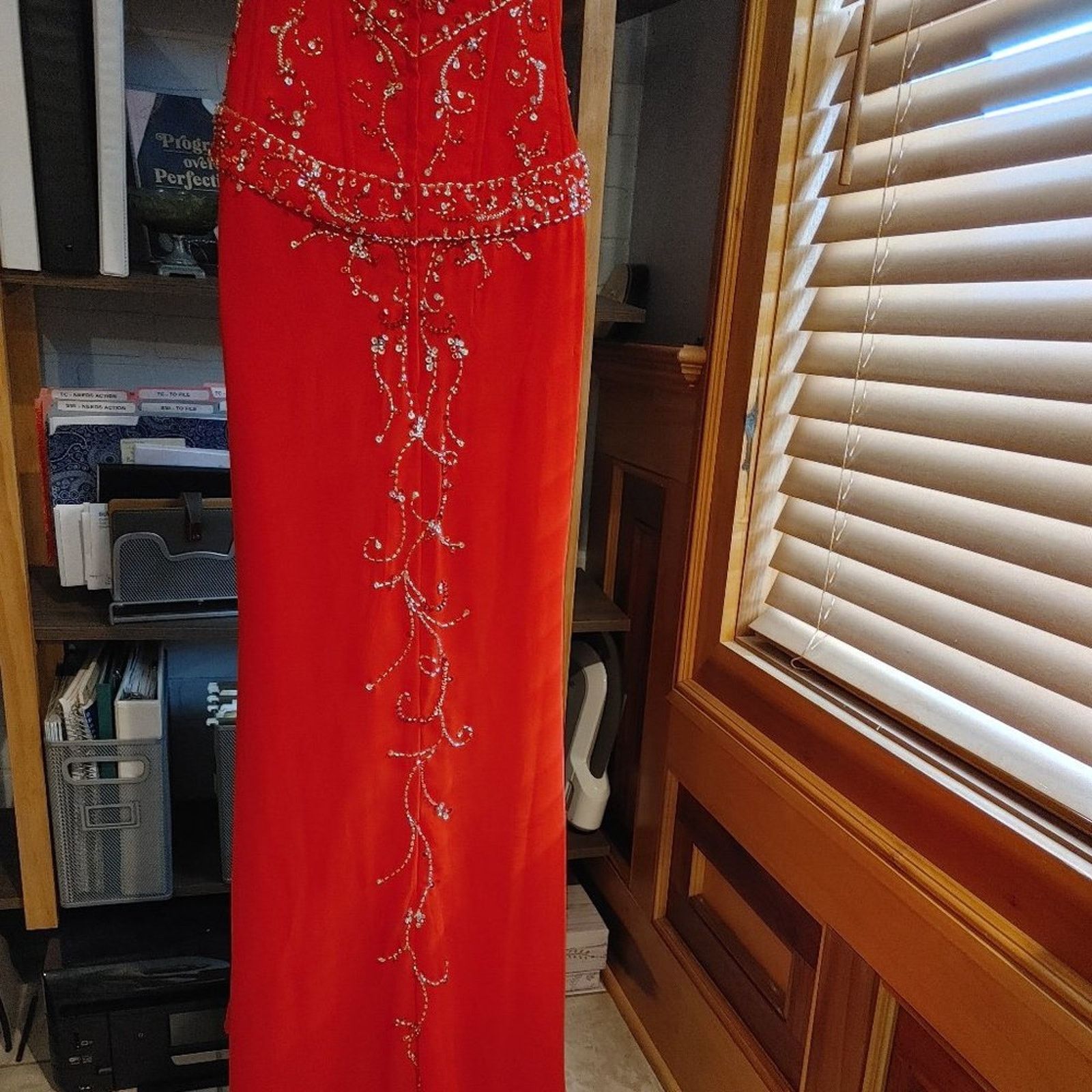 Other Beaded Formal Gown - Halter w/ Thigh-high Slit (Size 11/12) Size XL / US 12-14 / IT 48-50 - 6 Thumbnail