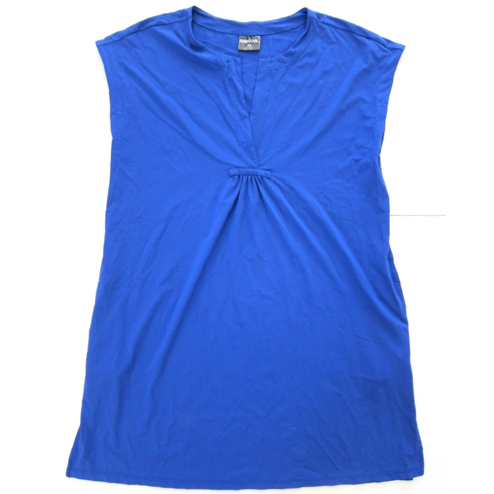 Vintage 32 Degrees Cool Royal Blue Stretch Cap Sleeve Pocket Sheath Tunic Dress Medium Size M / US 6-8 / IT 42-44 - 8 Thumbnail