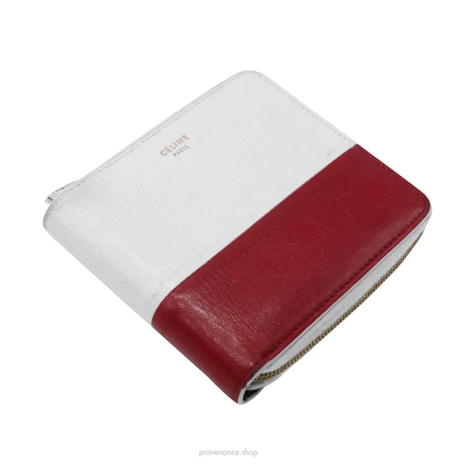 Celine 🔴 Celine Compact Zip Wallet - White/Red Size ONE SIZE - 3 Thumbnail
