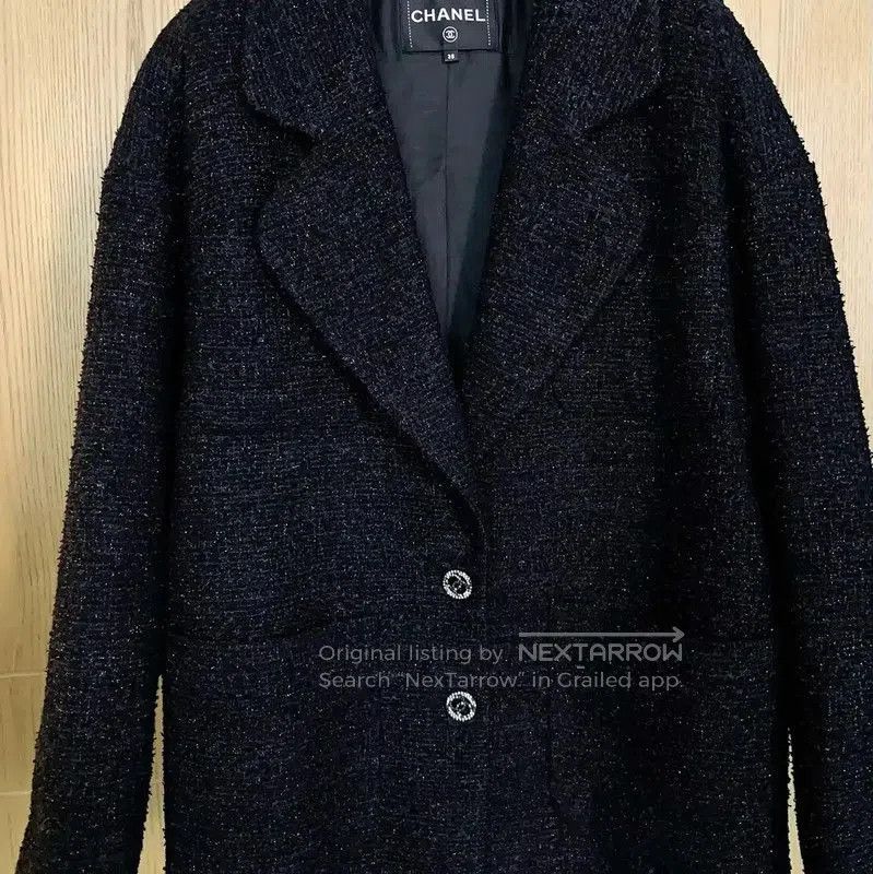 Chanel Chanel Black Cotton Blend Tweed Jacket . Size S / US 4 / IT 40 - 3 Thumbnail