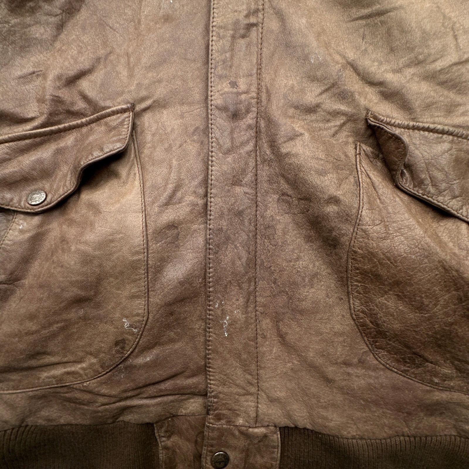 Roundtree & Yorke Vintage Roundtree & Yorke Bomber Leather Jacket XL Map Size US XL / EU 56 / 4 - 11 Thumbnail