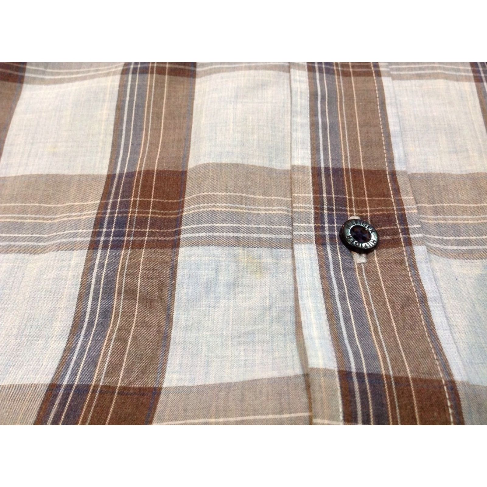 Tommy Hilfiger Tommy Hilfiger Plaid Button-Up Shirt Brown Blue Mens Large Size US L / EU 52-54 / 3 - 2 Thumbnail