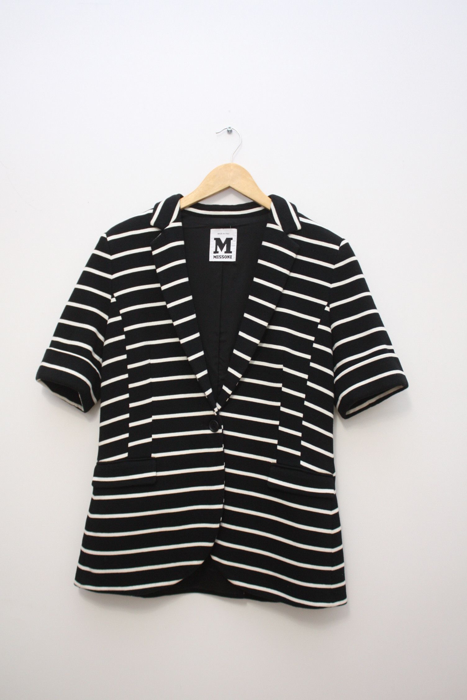Missoni Missoni Black Striped Casual Blazer US12 Made In Italy Size XL / US 12-14 / IT 48-50 - 1 Thumbnail