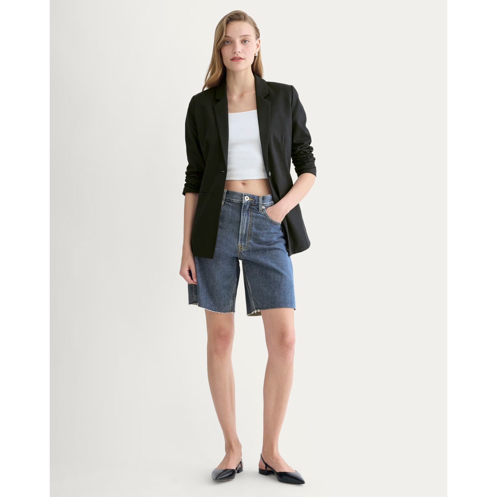 Everlane $108 New Everlane The OG Baggy Jean Short - Medium Wash - 26 Size 26" / US 2 / IT 38 - 1 Thumbnail