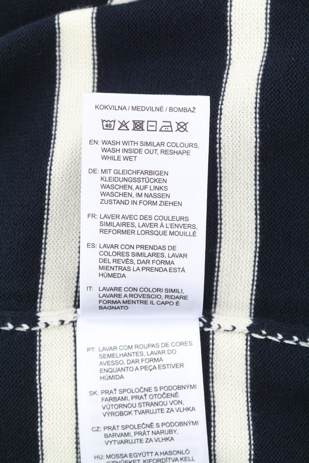 Gant BRETON STRIPE C-NECK M Evening Blue Cotton Jumper 87310 Size US M / EU 48-50 / 2 - 8 Thumbnail