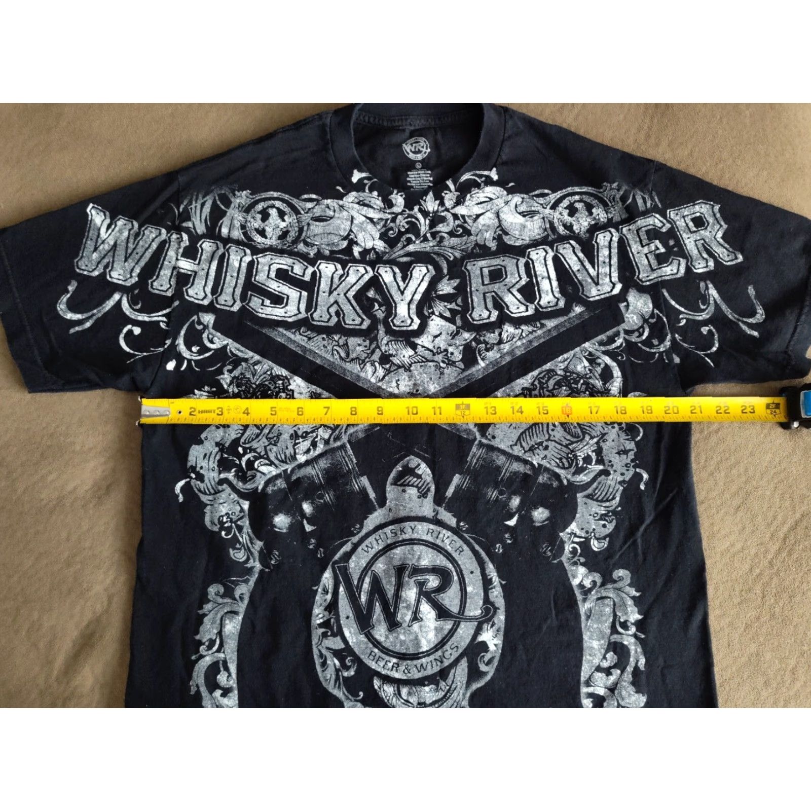 Doublet VINTAGE Whiskey River Beer Motorcycle Biker T-Shirt Adult Large Black Skull Guns Mens Size US L / EU 52-54 / 3 - 7 Thumbnail
