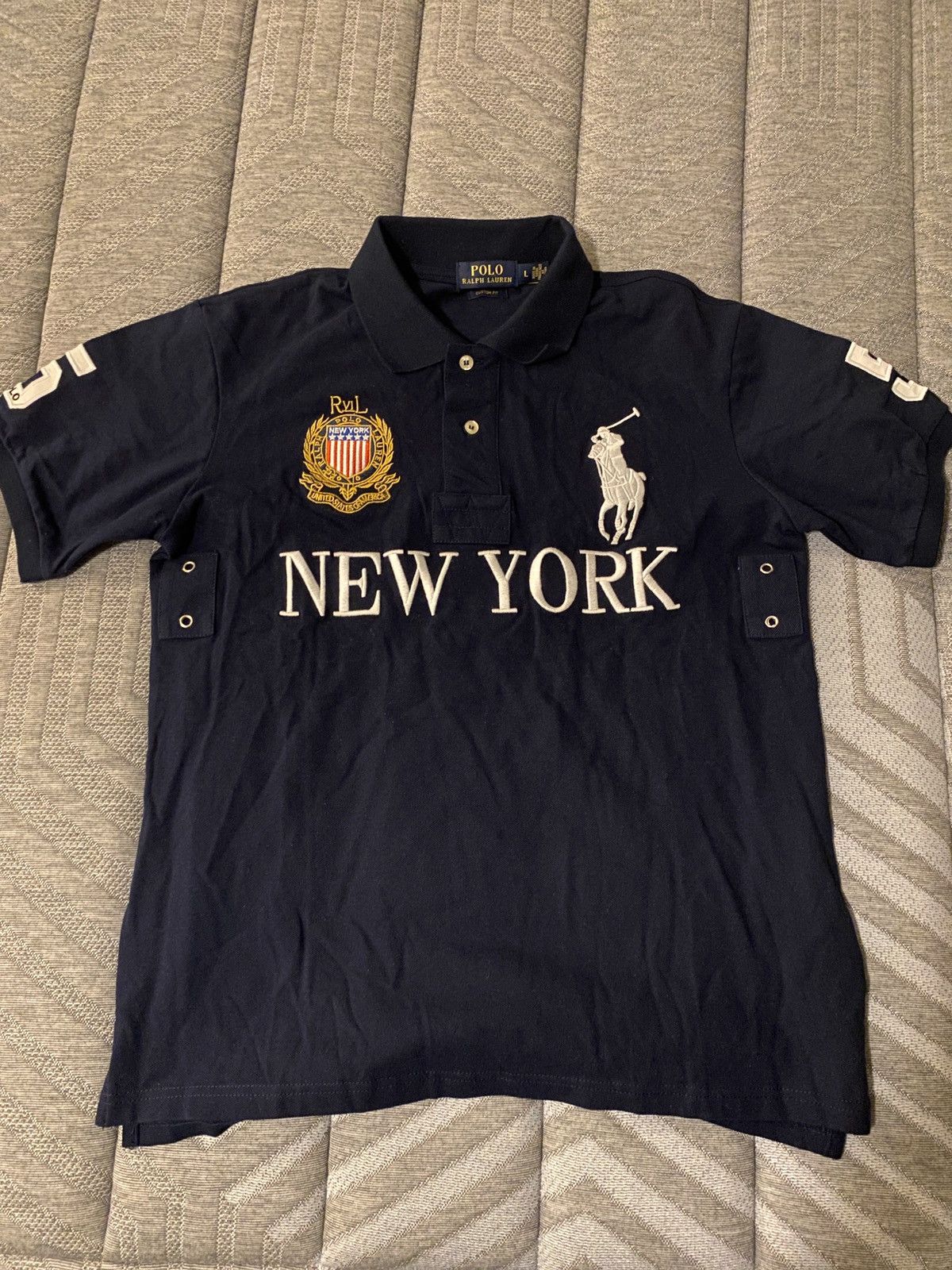 Polo by Ralph Lauren 黒　ポロシャツ NEW YORK ポロラルフローレン ポロシャツ トップス 半袖 ビッグポニーロゴ