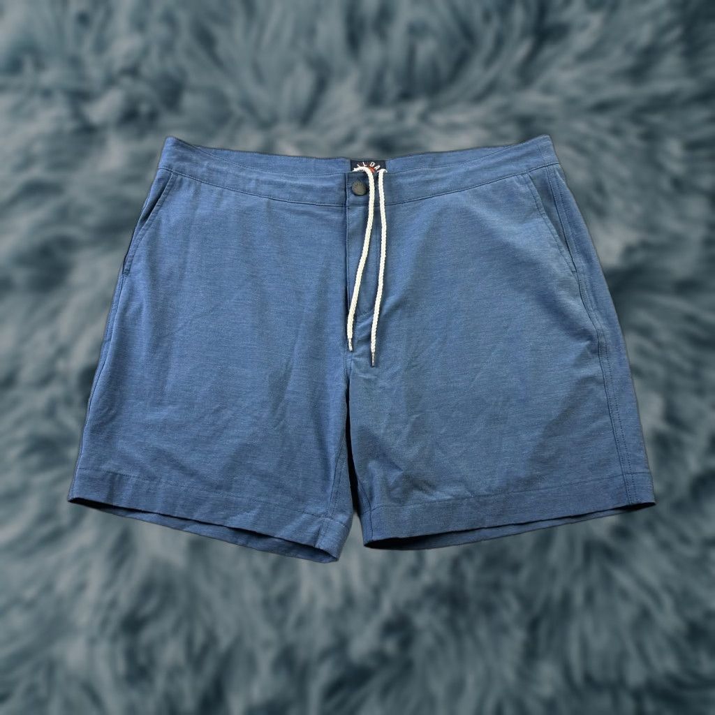 Faherty Faherty Shorts Mens 38 Blue Chino All Day Performance Drawstring 7" Size US 38 / EU 54 - 1 Thumbnail