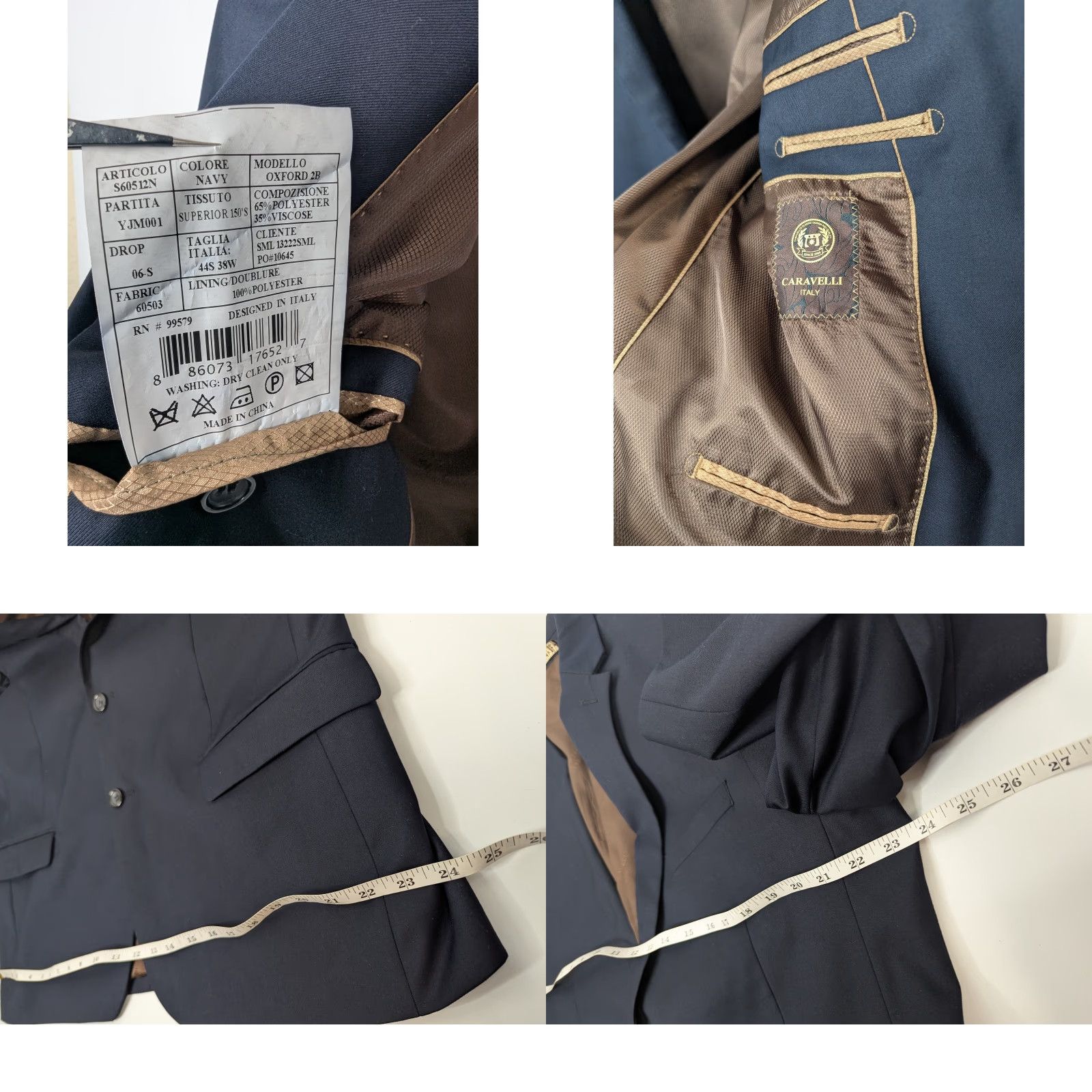 Vintage VINTAGE Caravelli Men's Blazer 44S Navy Sport Jacket Not applicable? (Wait) Size 44R - 8 Thumbnail