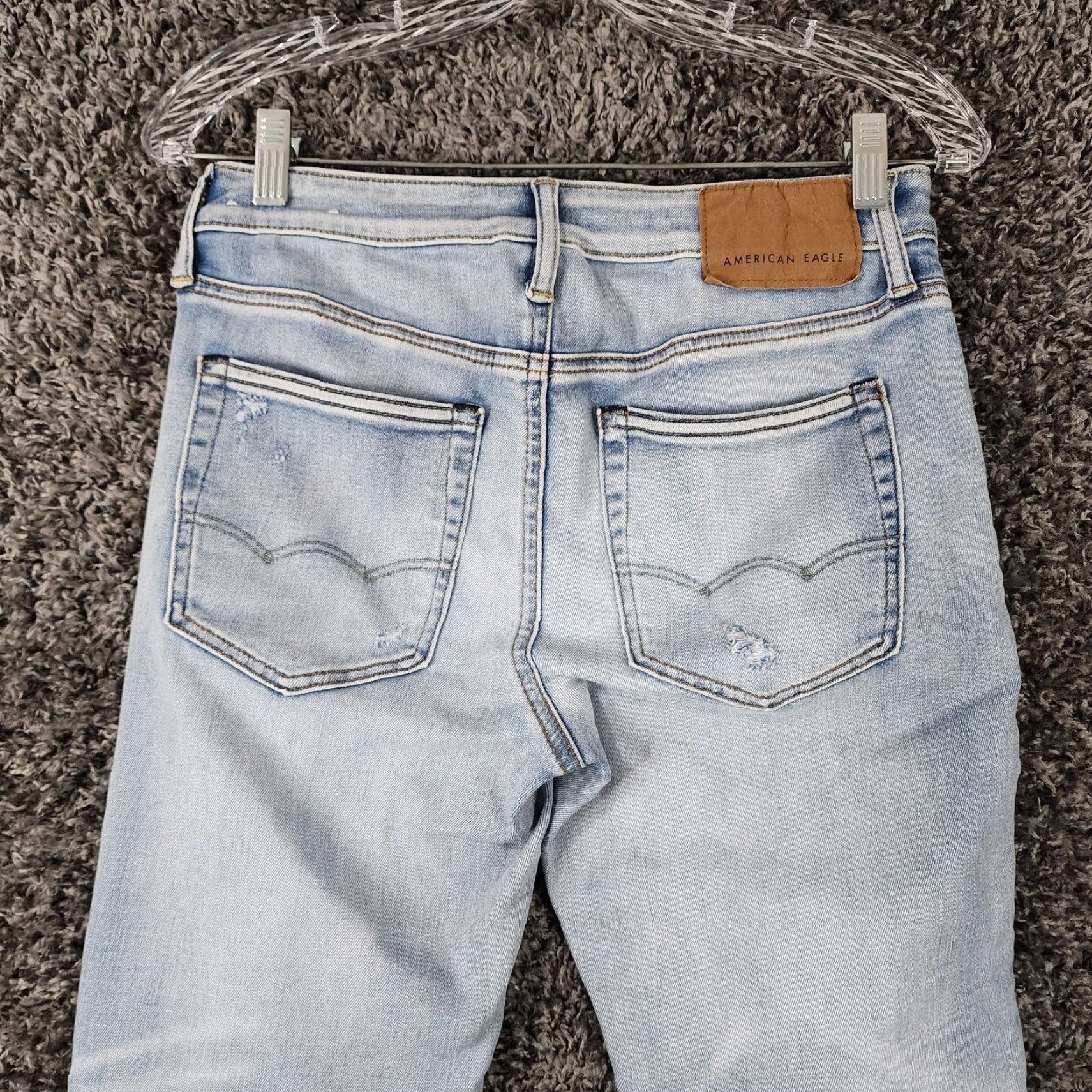 American Eagle Outfitters American Eagle Airflex Jeans Slim Straight Distressed 28x28 Blue Mens Size US 28 / EU 44 - 7 Thumbnail