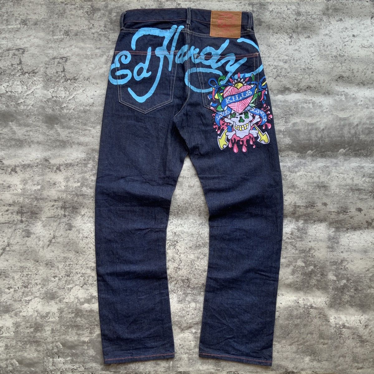 Christian Audigier Y2K Don Ed Hardy Script logo print and embroidered ...