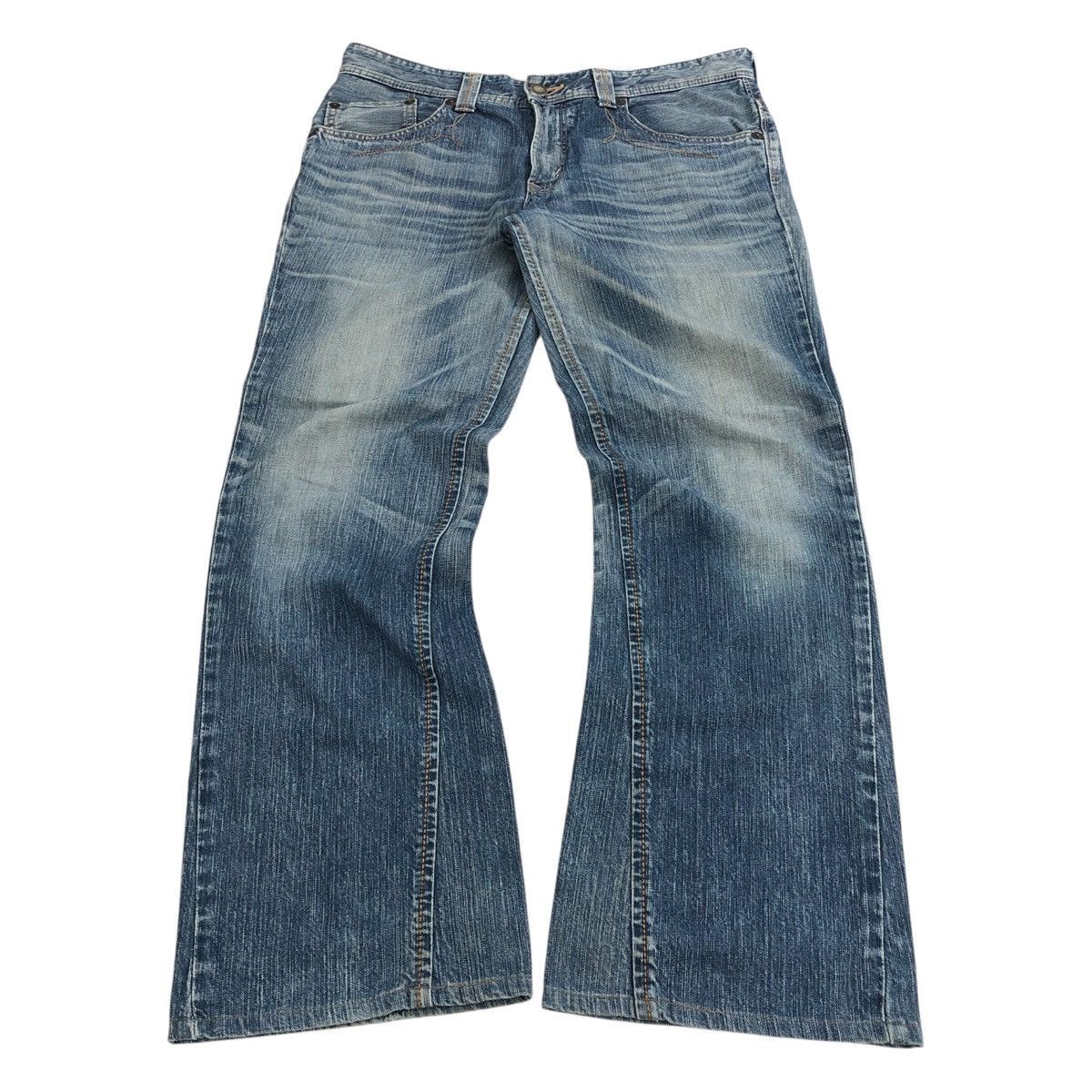 If Six Was Nine × Japanese Brand × Le Grande Bleu (L.G.B.) Vintage Edwin XV Distressed Faded Bootcut Flared Jeans Lgb Size US 37 - 18 Thumbnail