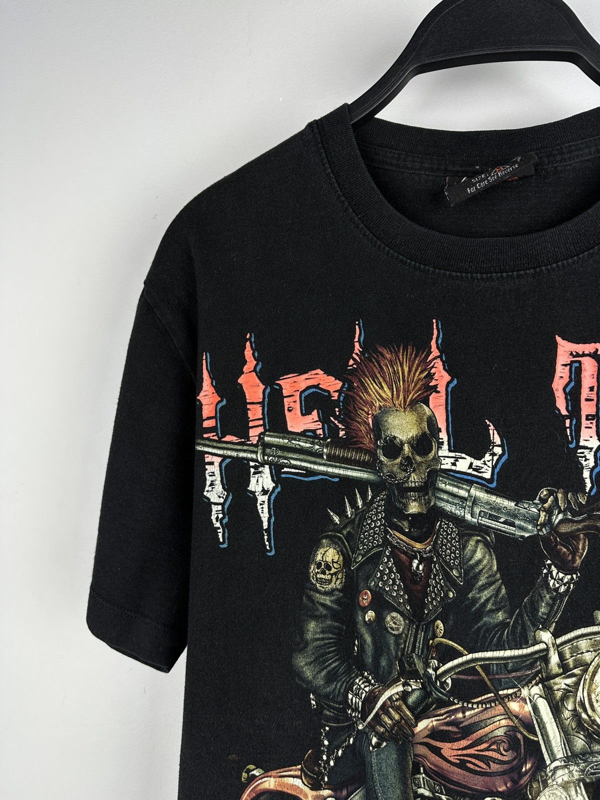 Vintage Vintage Y2K Skull Biker T-shirt Size US M / EU 48-50 / 2 - 2 Thumbnail
