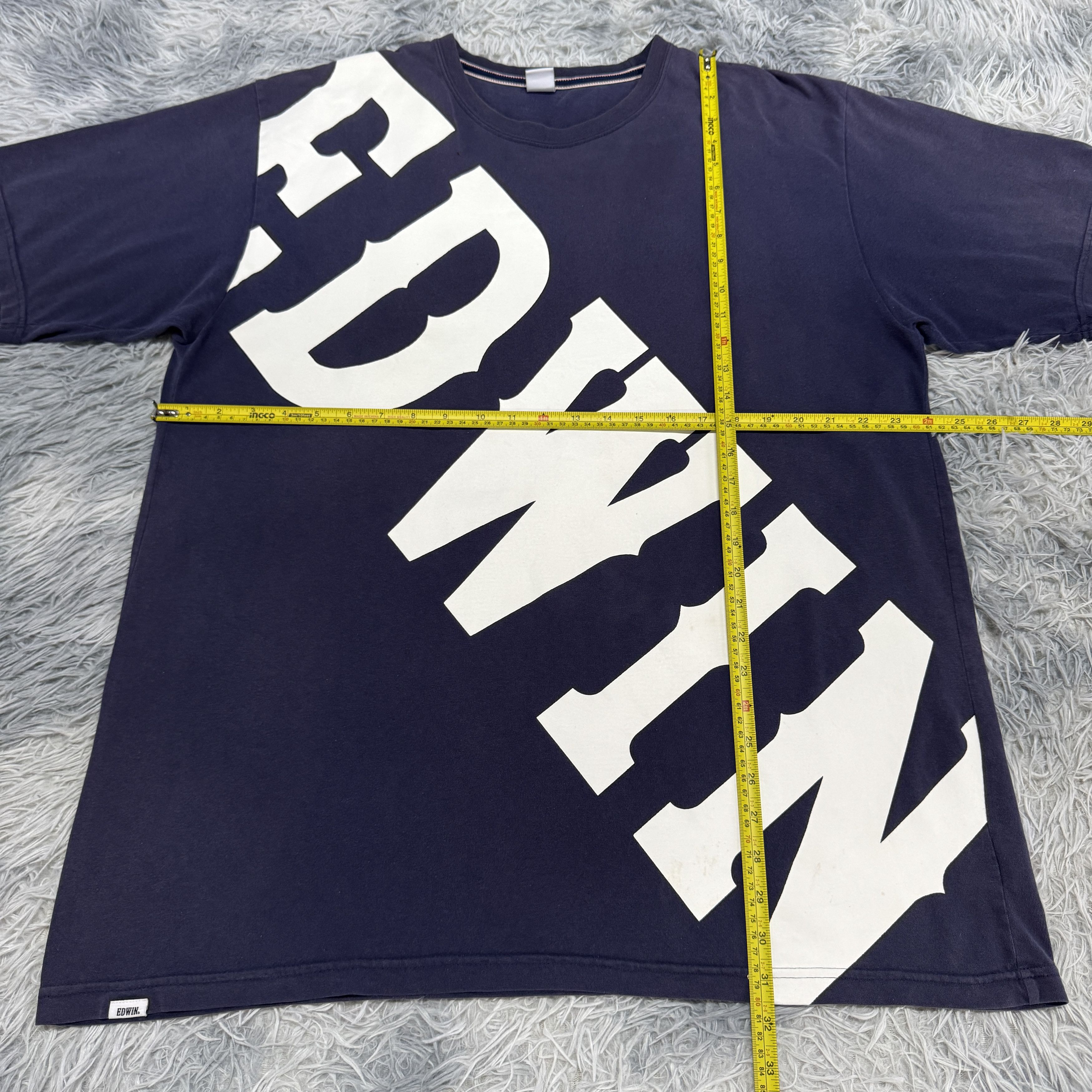 Edwin Rare Edwin Big Cross Body Big Logo Tshirt Size US XXL / EU 58 / 5 - 6 Thumbnail