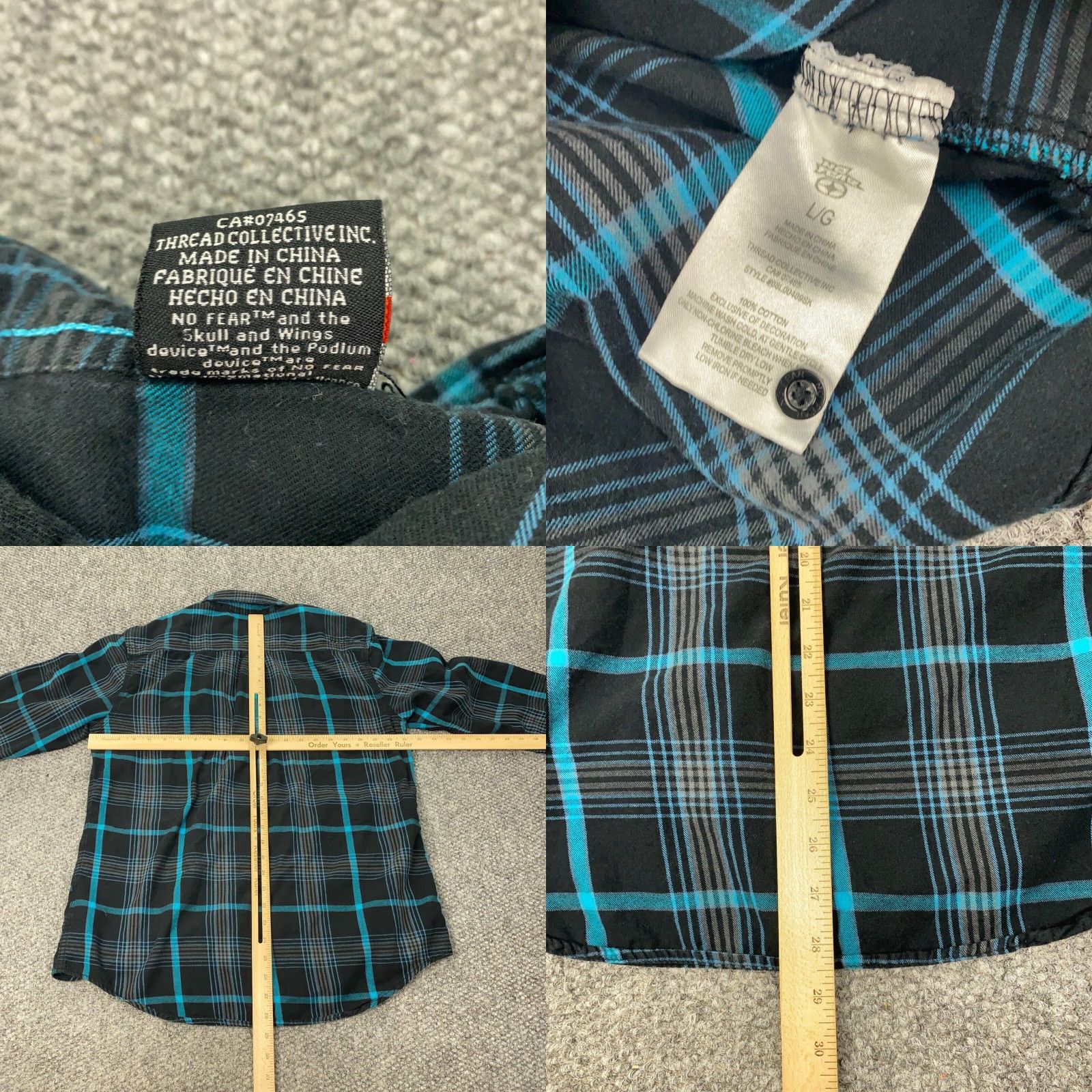 No Fear VINTAGE No Fear Plaid Flannel Shirt Men Large Long Sleeve Casual Retro 2000s Size US L / EU 52-54 / 3 - 8 Thumbnail
