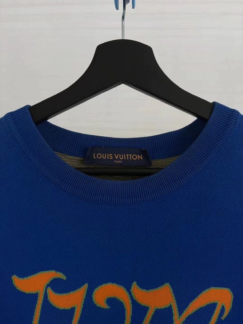 Louis Vuitton LOUIS VUITTON Blue note knit short sleeves 2504-Nextarrow Size US S / EU 44-46 / 1 - 4 Thumbnail