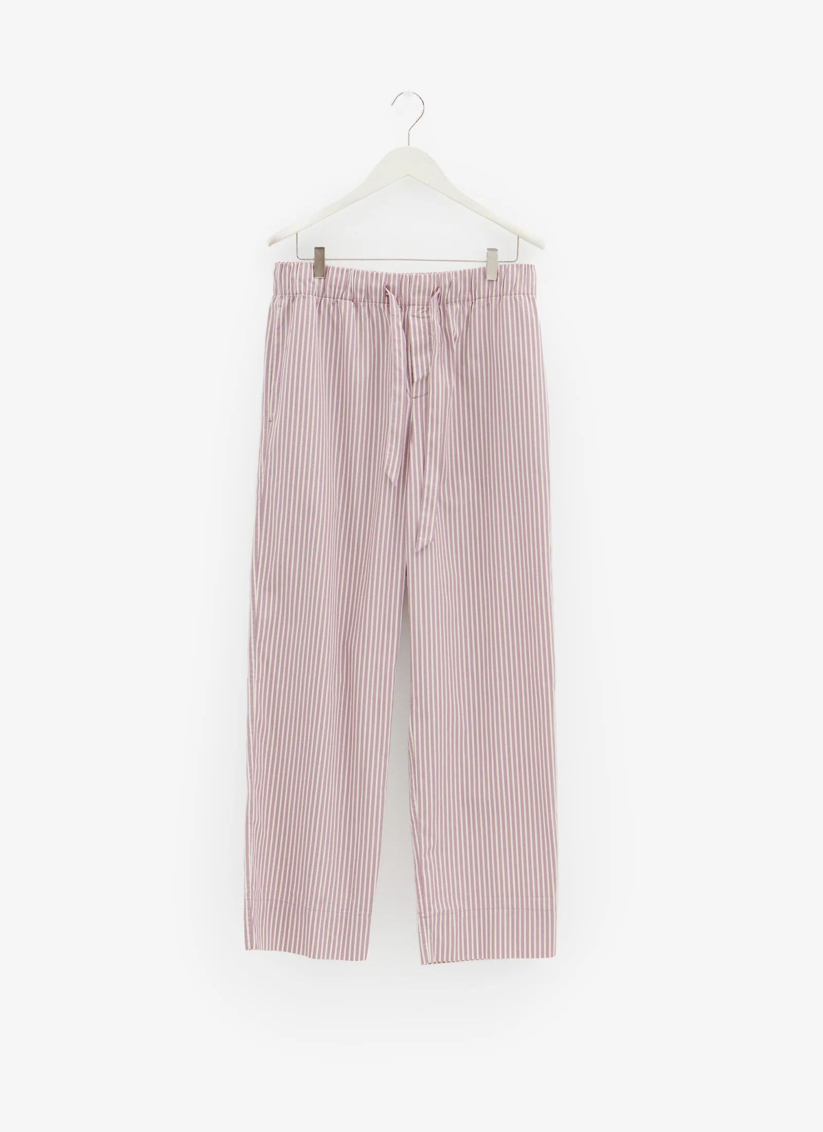 o1mle0525 Unisex Poplin Pyjamas Pants Skipper Stripes Pink