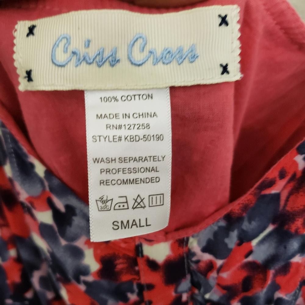 Designer CT204 Ladies Criss Cross Cotton Swing Blouse with Pockets S Size S / US 4 / IT 40 - 4 Thumbnail