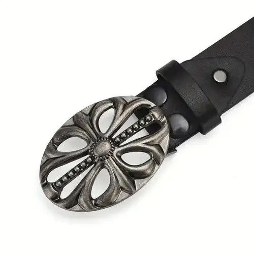 VIBE Punk Inlaid Skull Black Belt Size ONE SIZE - 4 Thumbnail