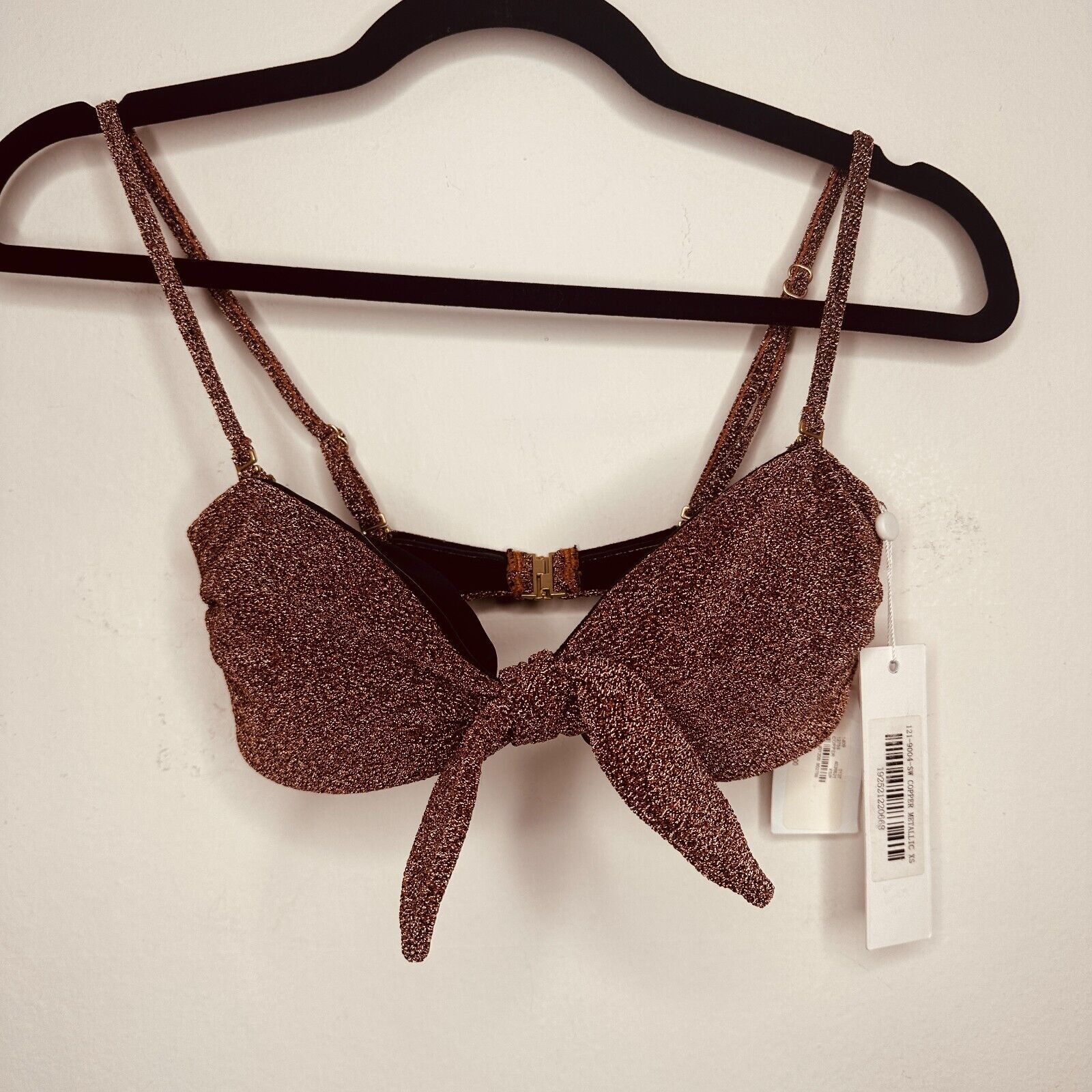 Jonathan Simkhai NWT Johathan Simkhai Katrine Copper Bikini Tie-Front XS Size XS / US 0-2 / IT 36-38 - 2 Thumbnail