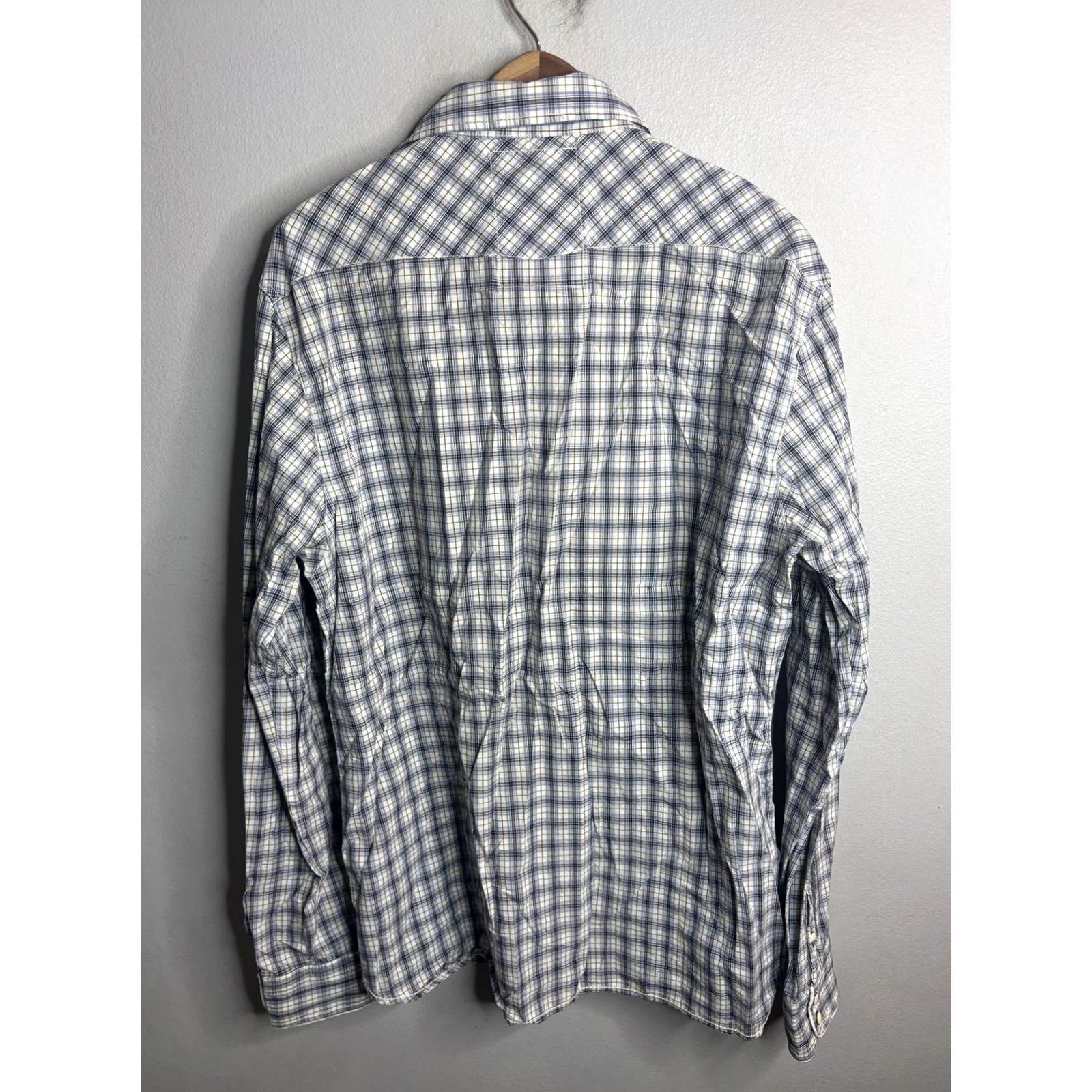 Scotch & Soda VINTAGE Scotch & Soda Shirt Mens XL Blue White Plaid Western Pearl Snap Long Sleeve Size US XL / EU 56 / 4 - 5 Thumbnail