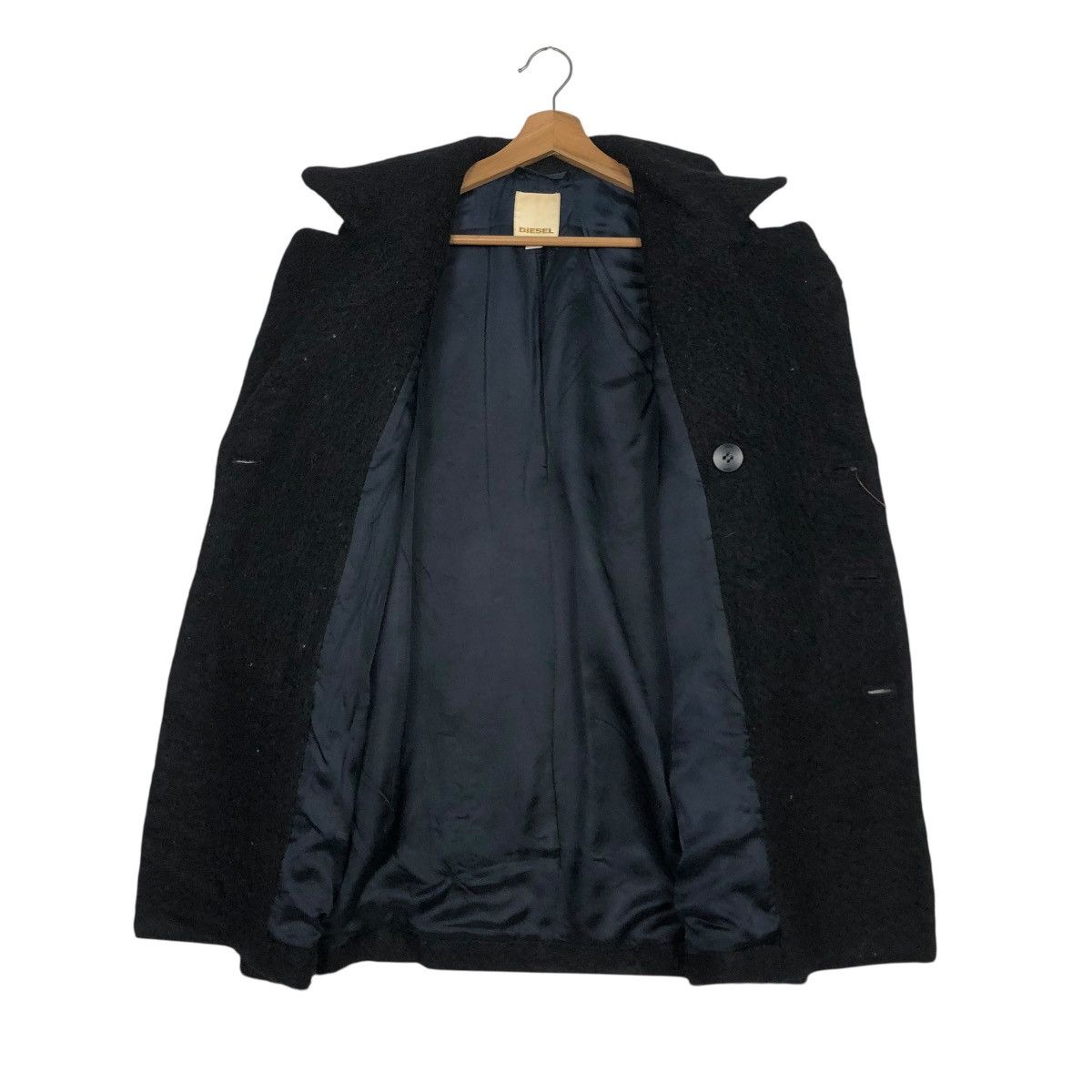Diesel 🔥RICH BLACK MOHAIR LONG JACKET DOUBLE BREAST DIESEL Size US XXS / EU 40 - 16 Thumbnail