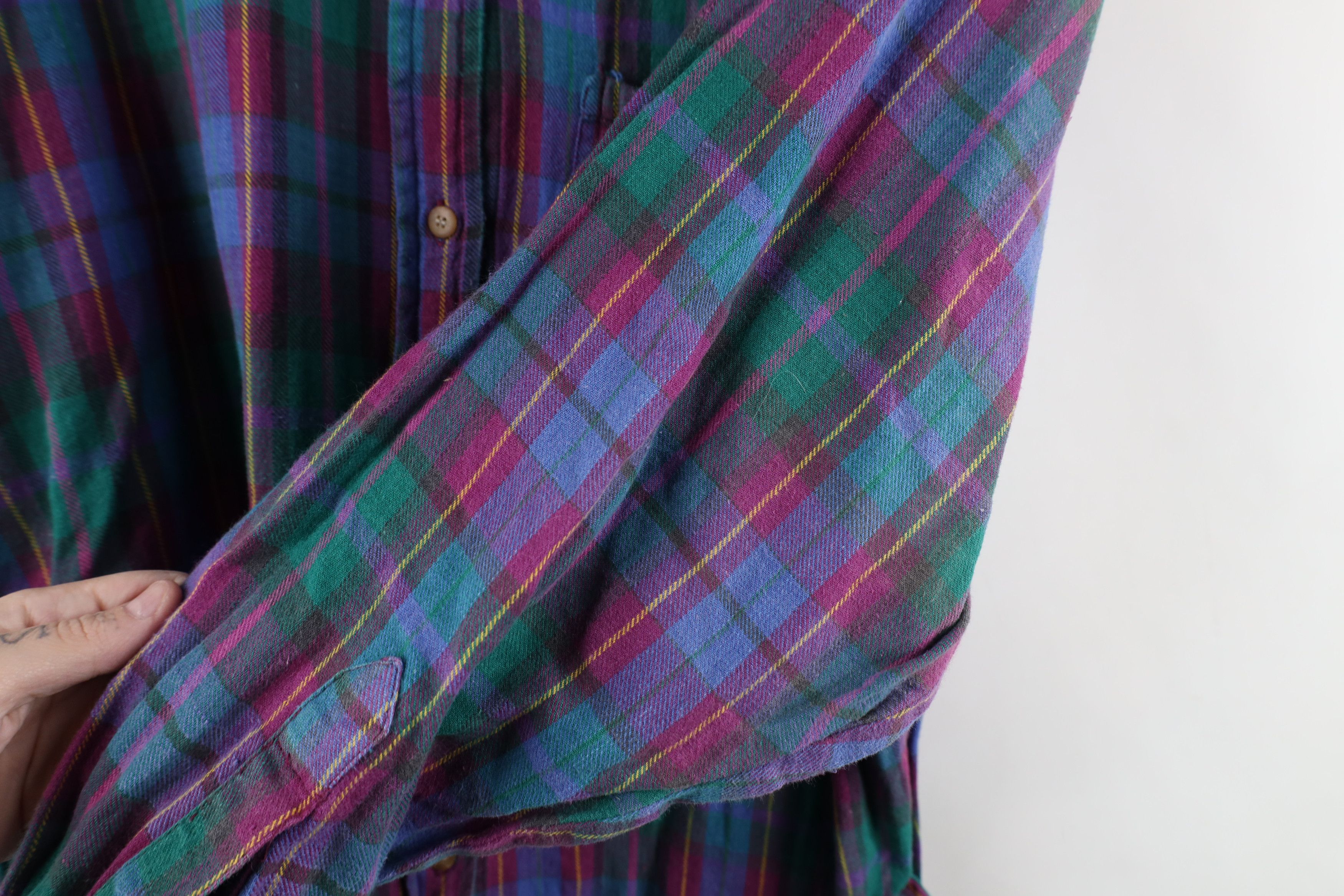 Vintage Vintage 90s Streetwear Collared Button Down Shirt Plaid Size L / US 10 / IT 46 - 5 Thumbnail