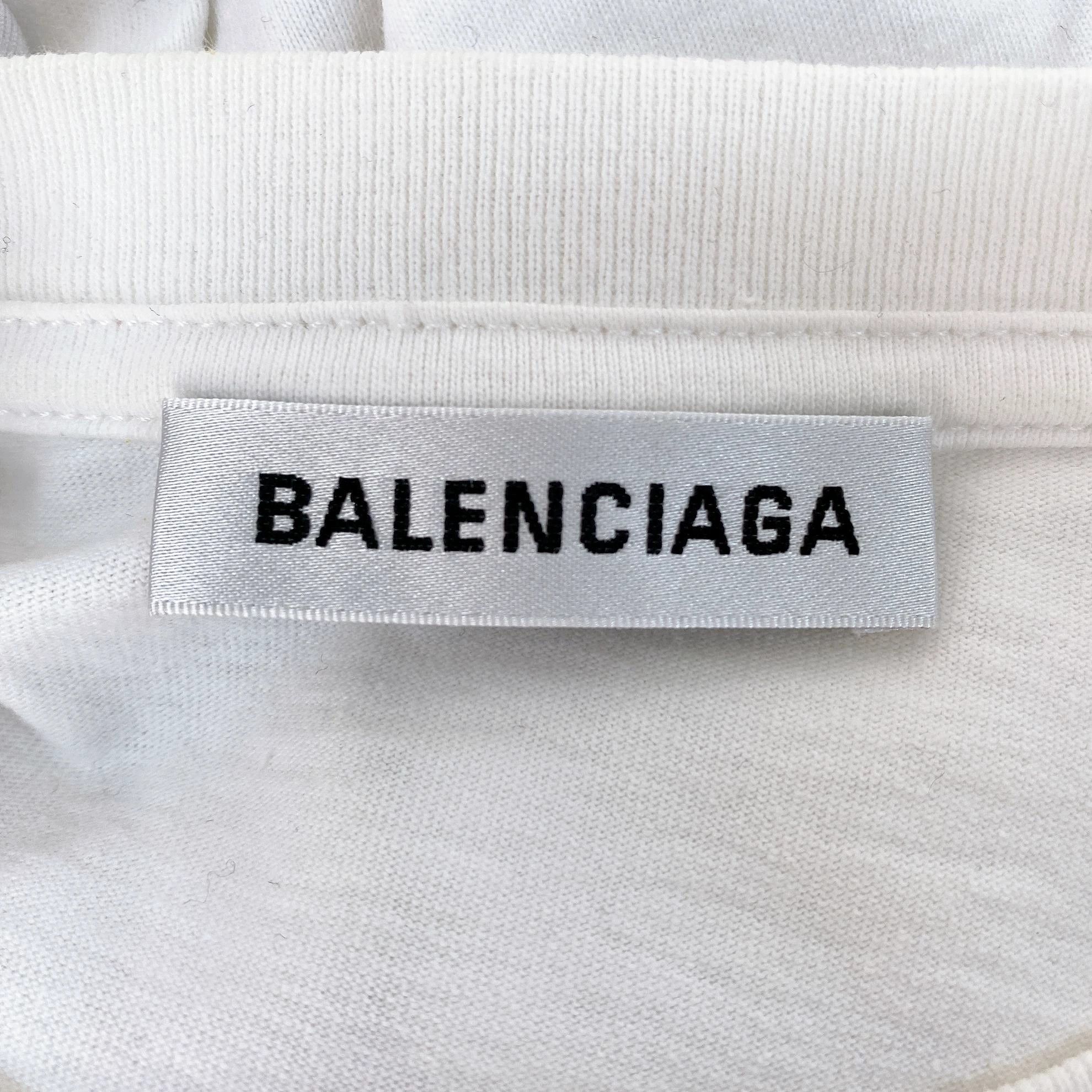 Balenciaga Balenciaga logo white T-shirt M Size US M / EU 48-50 / 2 - 7 Thumbnail