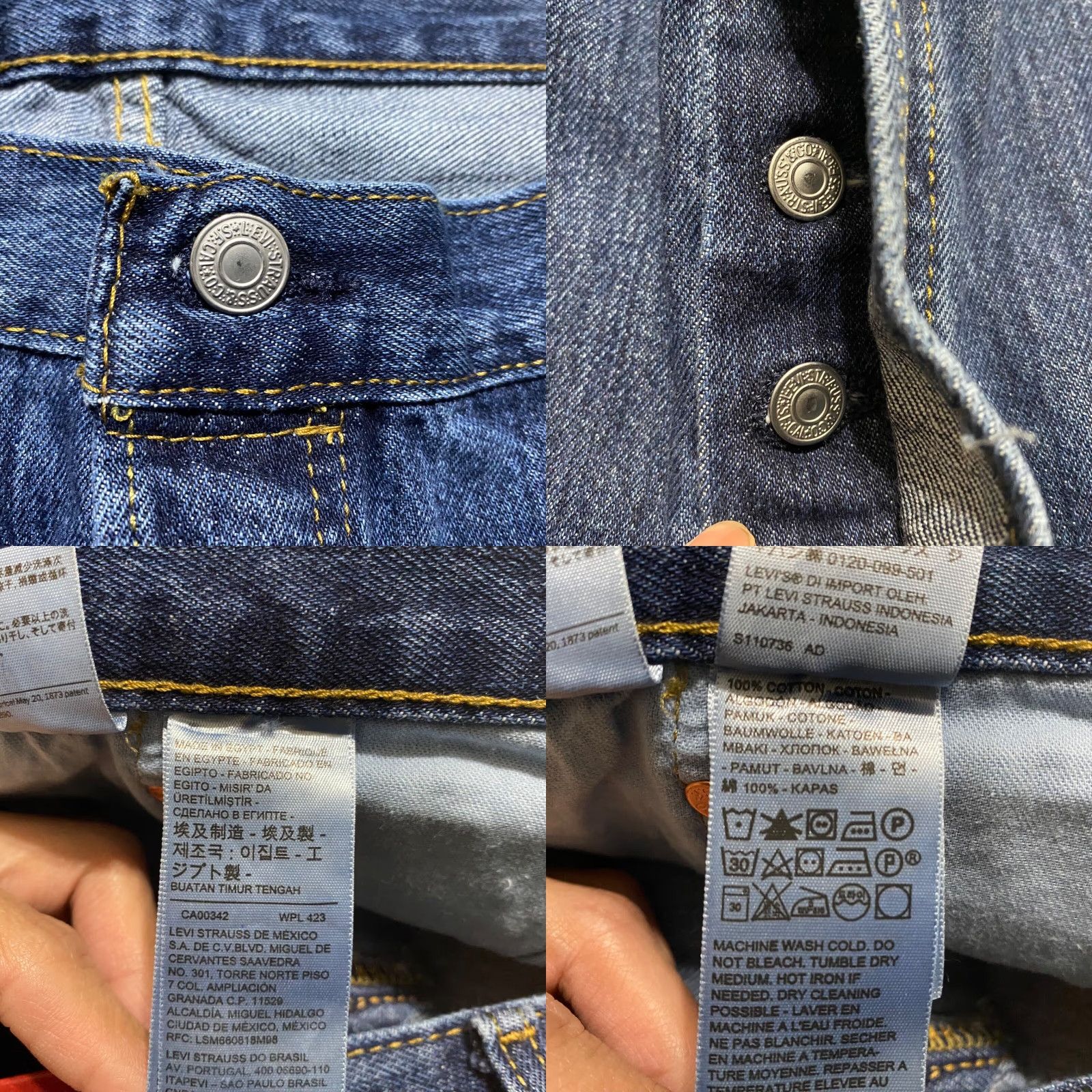 Levi's NWT Levi's 501 Mens Jeans 52x30 Blue Denim Dark Wash Classic Fit Jeans Men's Straight 5-Pocket Design Inseam 28 in Size US 34 / EU 50 - 8 Thumbnail