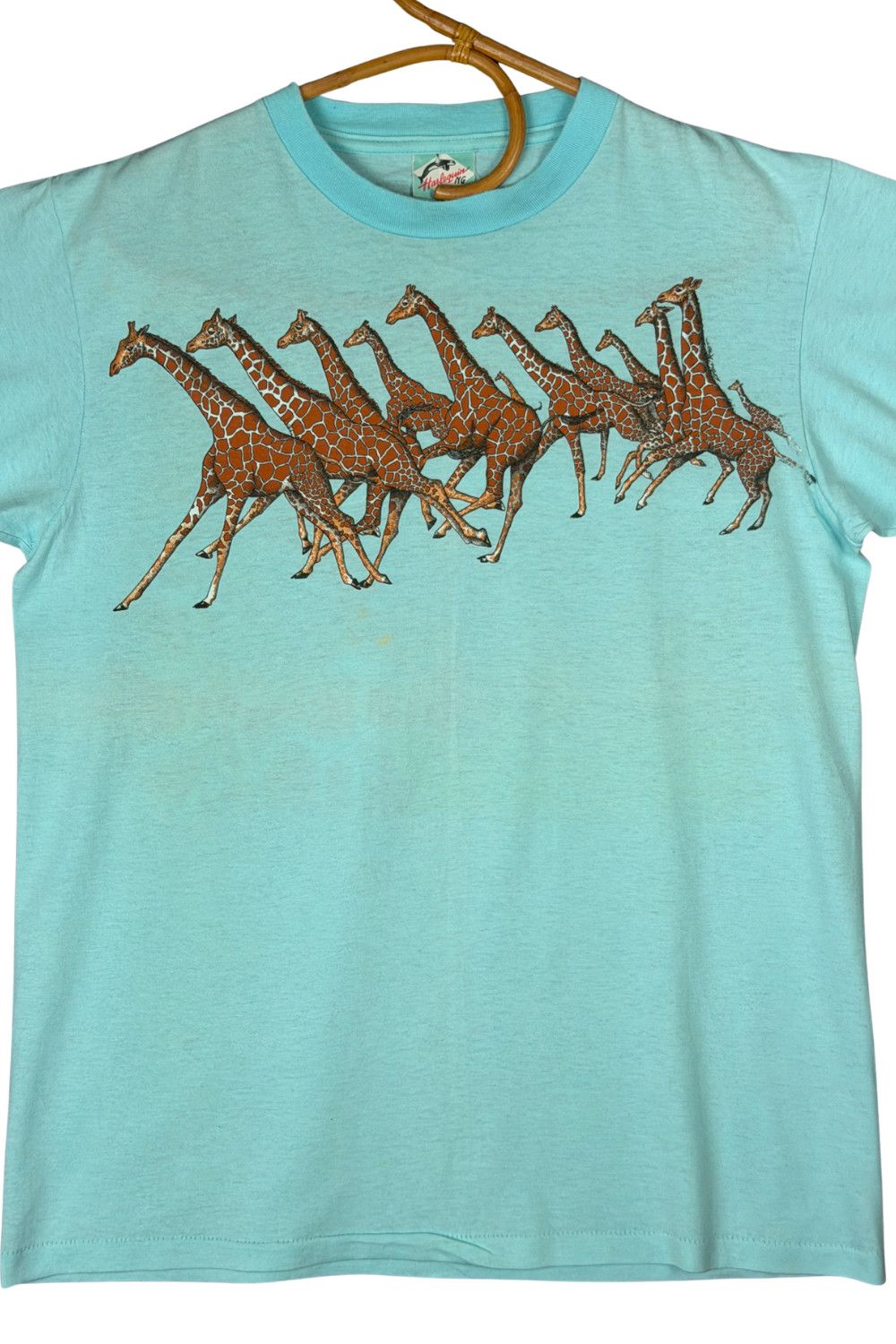 Vintage 1982 Harlequin NG Giraffe Tee - Double Sided Size US L / EU 52-54 / 3 - 4 Thumbnail