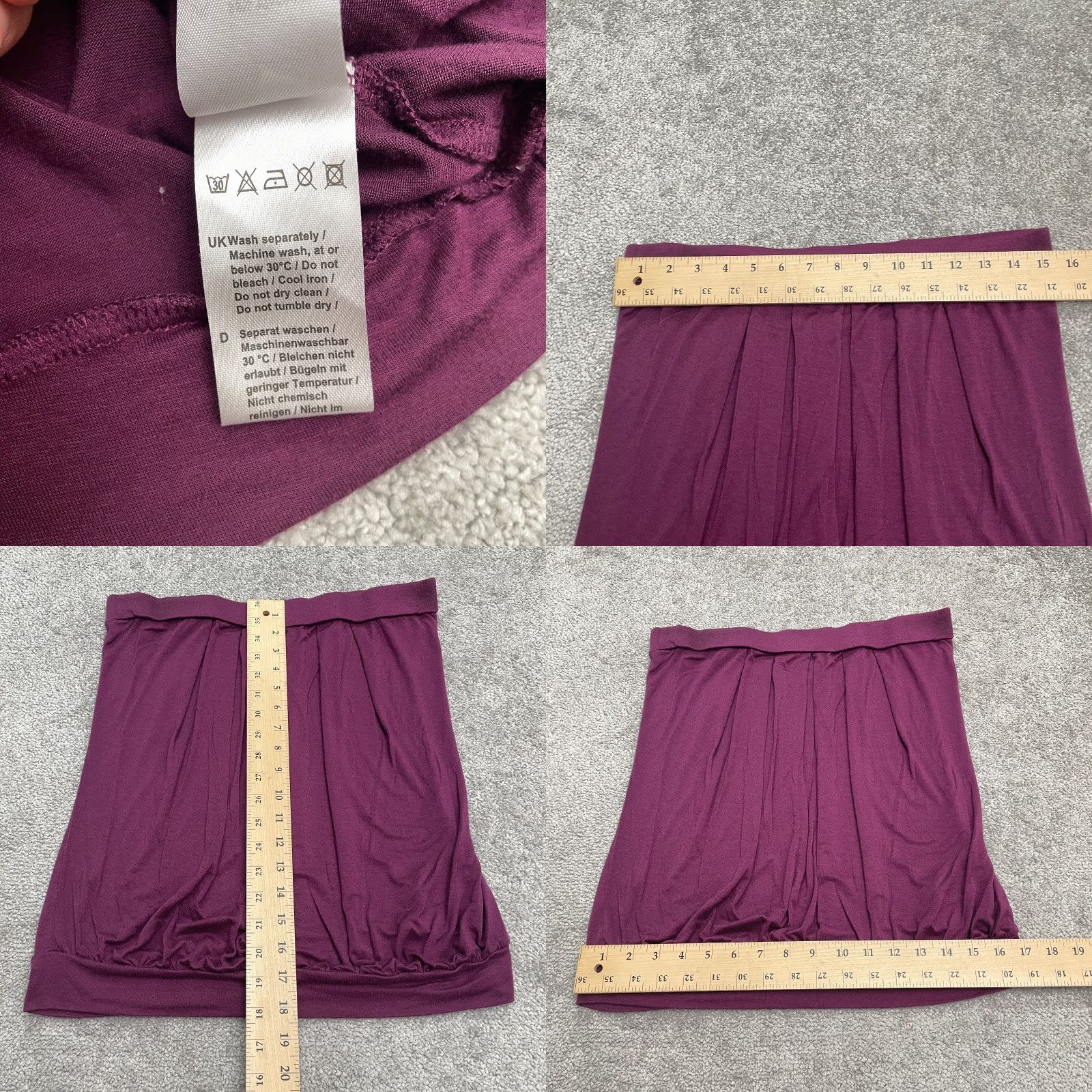 Vintage DJT Skirt Womens Medium Purple Knee Length Stretch Casual 30in 18in Knit Viscose Spandex Logo High Rise Front-Printed? Wait no. Size 32" / US 10 / IT 46 - 8 Thumbnail