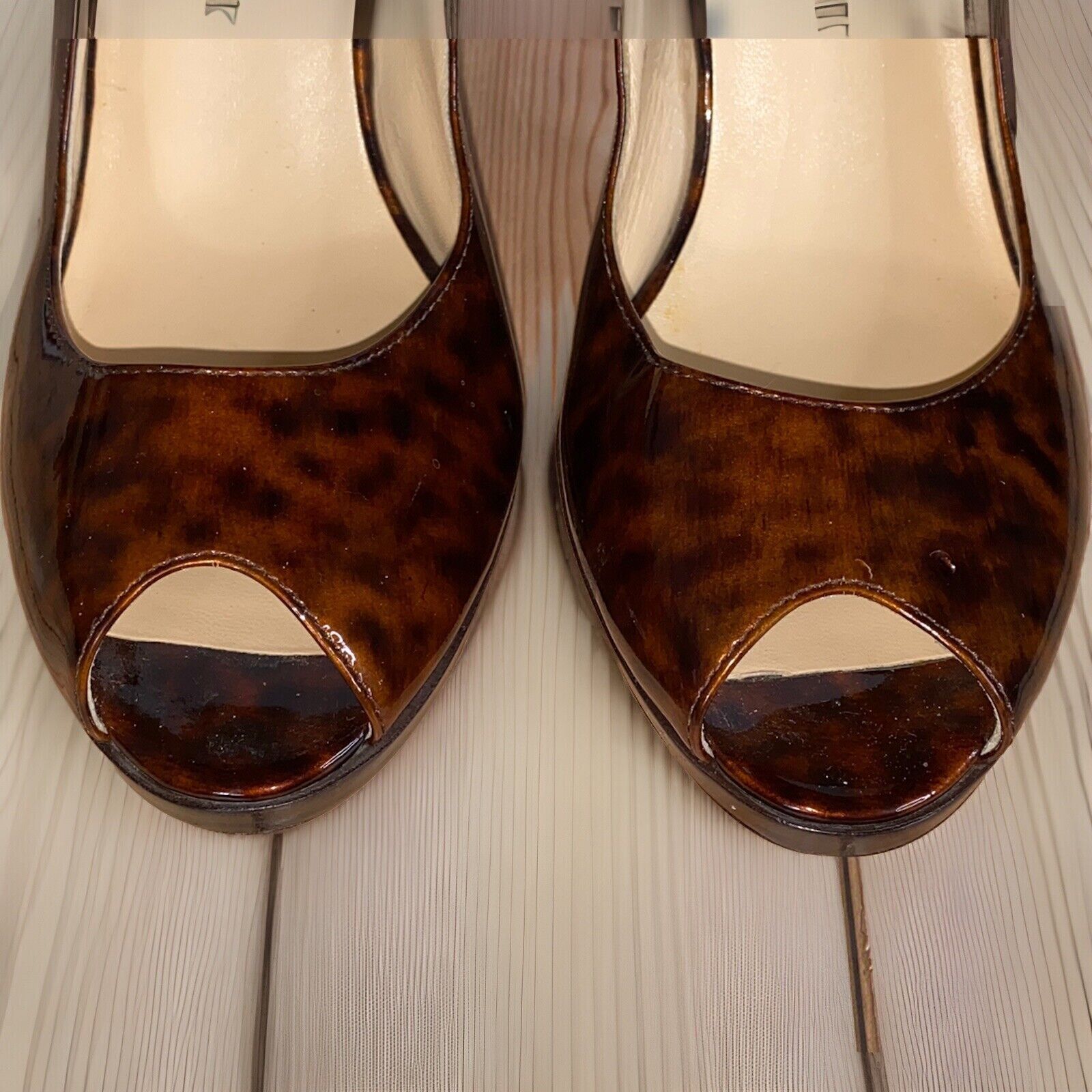 Cole Haan Cole Haan Faux Tortoise High Heels Size 9.5 Slingback Sandal Size US 9.5 / IT 39.5 - 4 Thumbnail