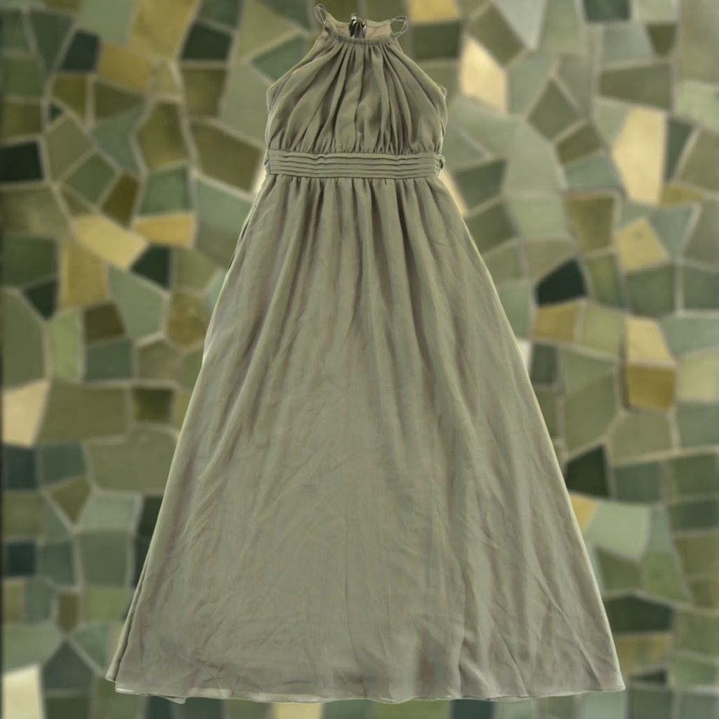 Vintage NWT Birdy Grey Moss Green High Neck Empire Long Maxi Sienna Dress S Size S / US 4 / IT 40 - 1 Thumbnail