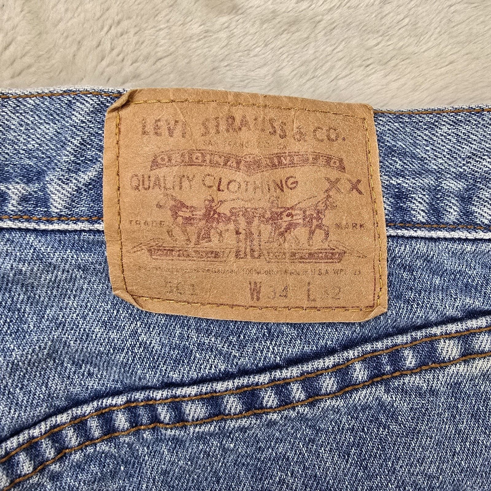 Levi's Vintage Levis 501 Jeans 34x32 (Fits 33x29) USA 90s *FLAWS* Size US 34 / EU 50 - 10 Thumbnail