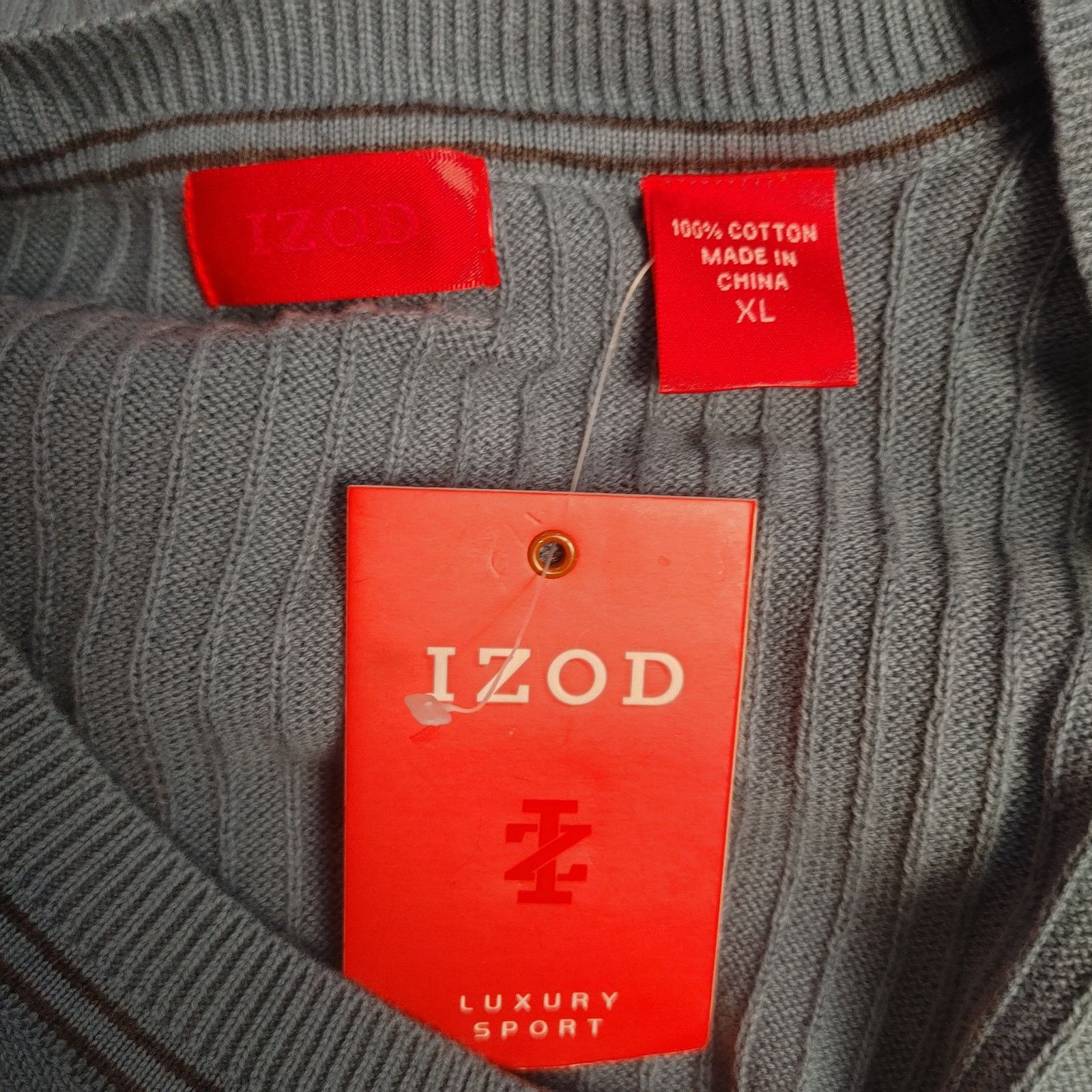 Izod Izod Luxury Sport Women's XL V-Neck Grey Long Sleeve Top Size XL / US 12-14 / IT 48-50 - 3 Thumbnail