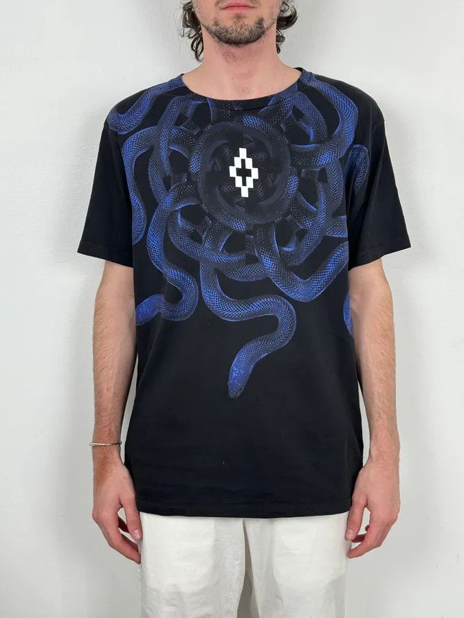 Marcelo Burlon SS2016 Marcelo Burlon Black & Navy Snake T-Shirt Size US M / EU 48-50 / 2 - 2 Thumbnail