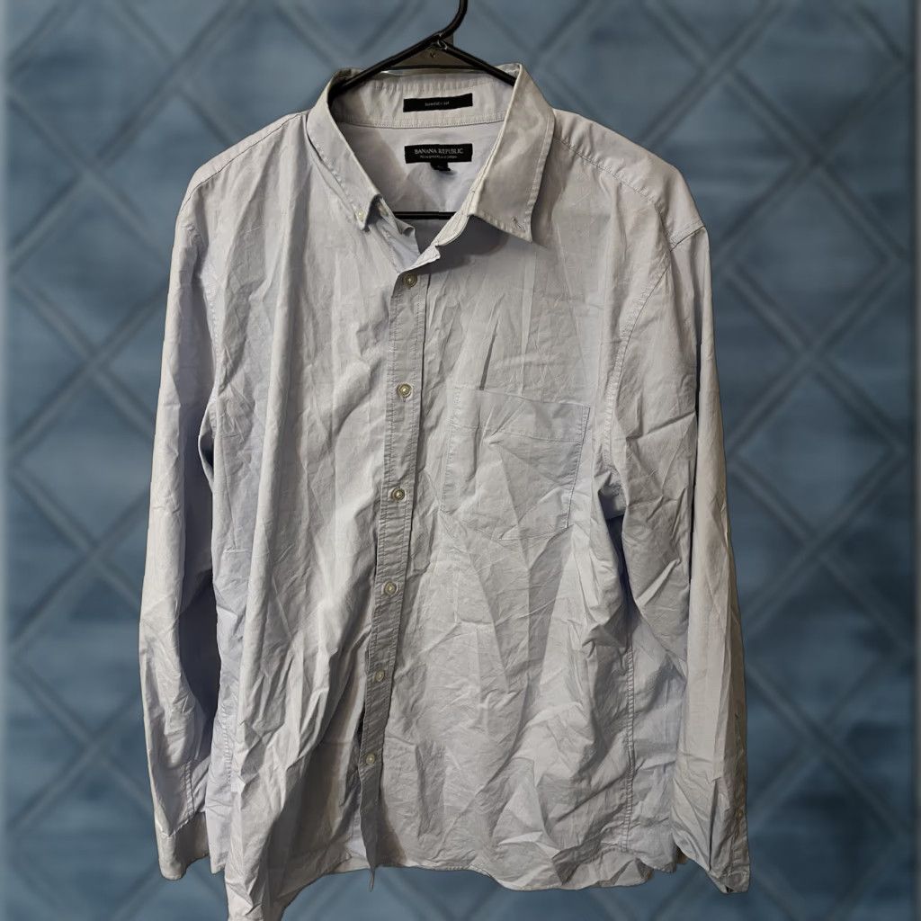Banana Republic Banana Republic Shirt Mens XL Blue Tech Stretch Cotton Slim Flex Fit Size US XL / EU 56 / 4 - 1 Thumbnail