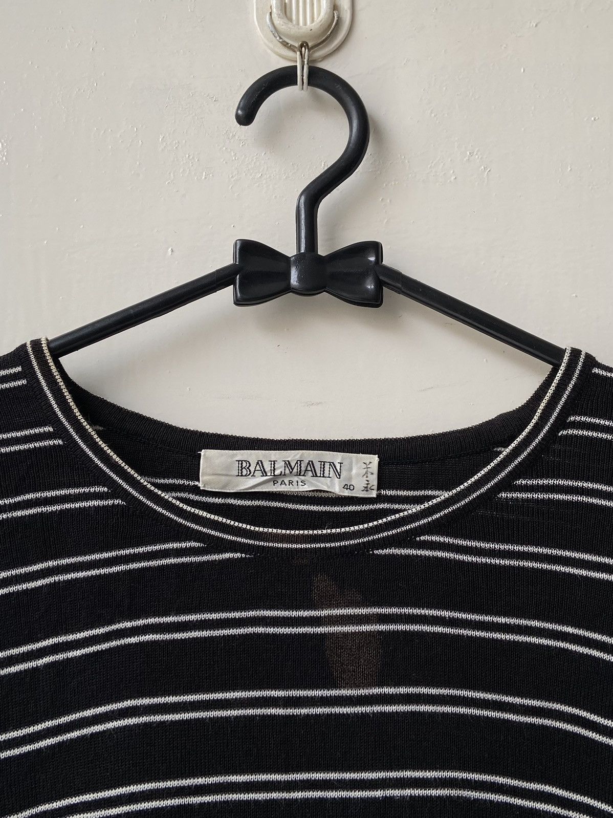 Balmain BALMAIN PARIS Striped Long Sleeve T-shirt Size US S / EU 44-46 / 1 - 5 Thumbnail