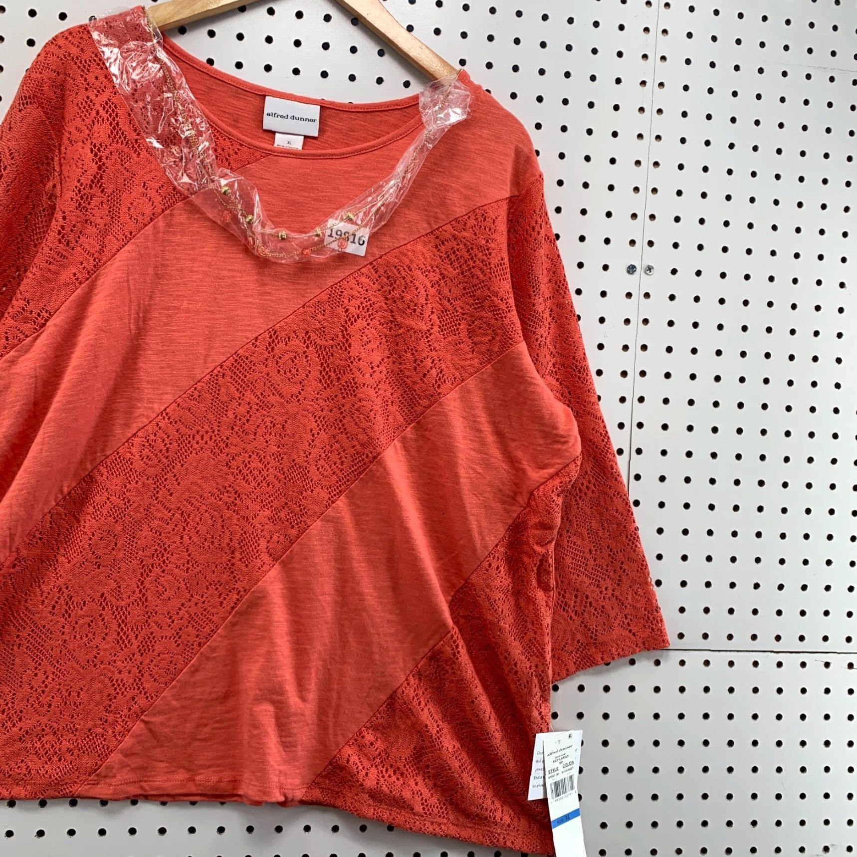 Vintage VINTAGE Alfred Dunner Shirt Womens XL Pink 3/4 Sleeve Lace NWT 24.5x27 Size XL / US 12-14 / IT 48-50 - 4 Thumbnail