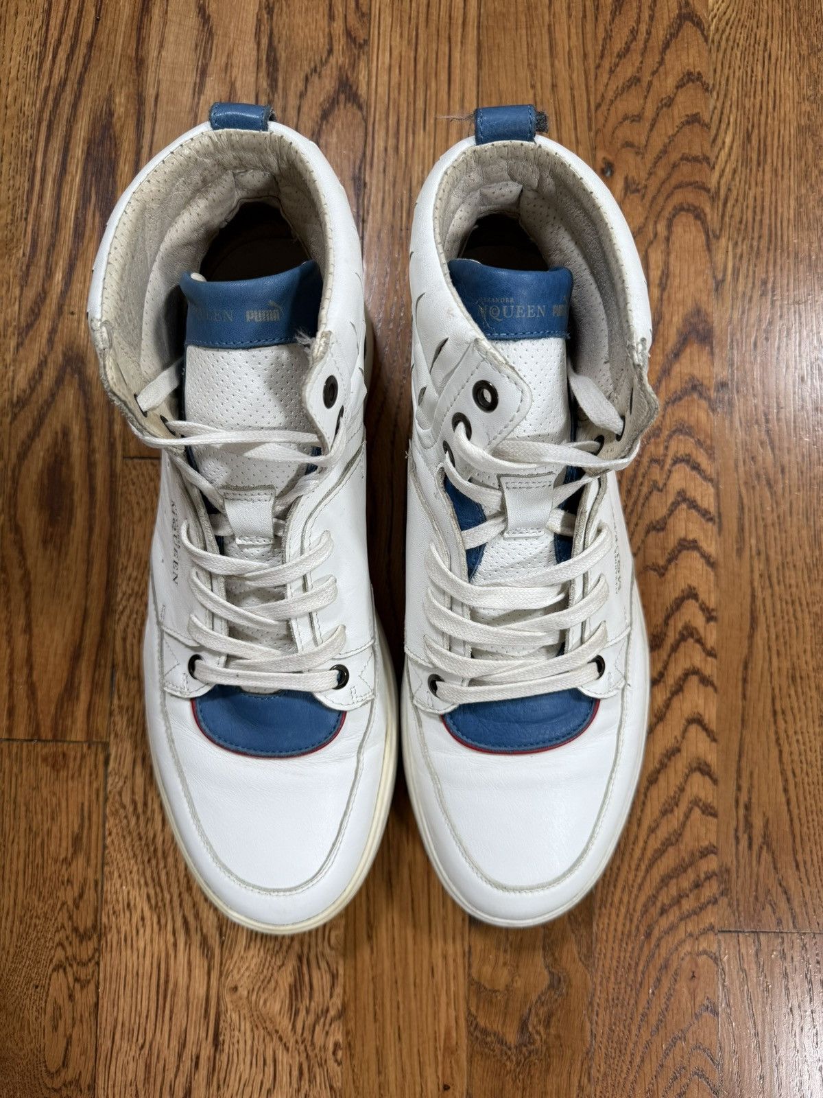 Alexander McQueen × Puma Alexander McQueen x Puma High Top Sneakers White Leather Size US 11 / EU 44 - 12 Thumbnail