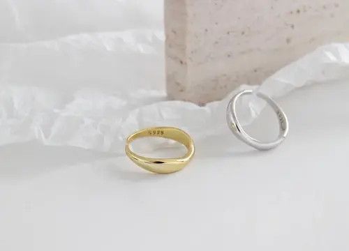 Other Gold Color Irregular Wave Adjustable Ring Size ONE SIZE - 1 Thumbnail