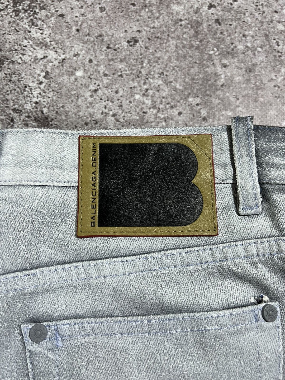 Balenciaga Deadstock Balenciaga 2008 Silver Painted Denim Jeans Size 27 Size US 27 - 16 Thumbnail