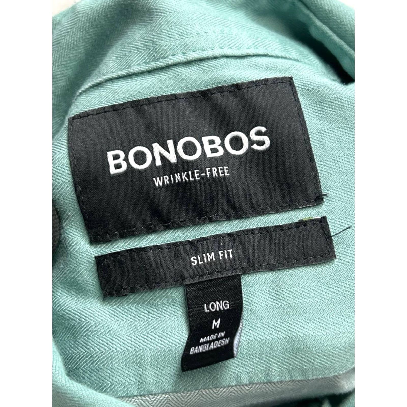Bonobos Bonobos Shirt Mens Medium Green Cotton Stretch Slim Fit Wrinkle Free Button Up Size US M / EU 48-50 / 2 - 4 Thumbnail