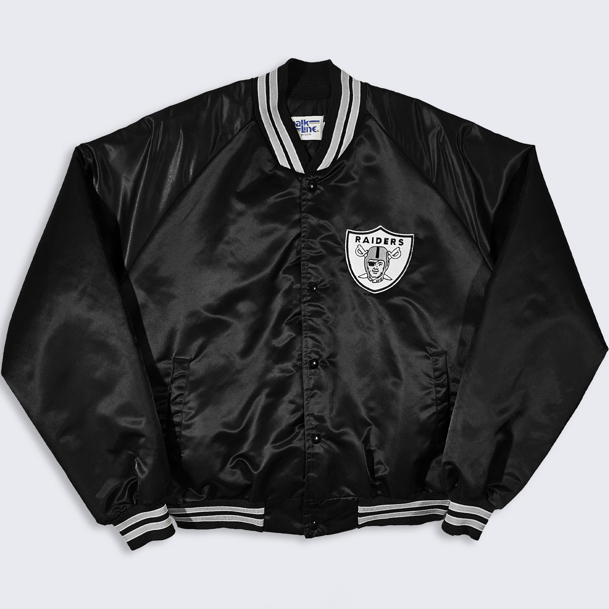 Vintage Oakland Raiders Vintage 90s Chalk Line Satin Bomber Jacket Size US XL / EU 56 / 4 - 2 Thumbnail